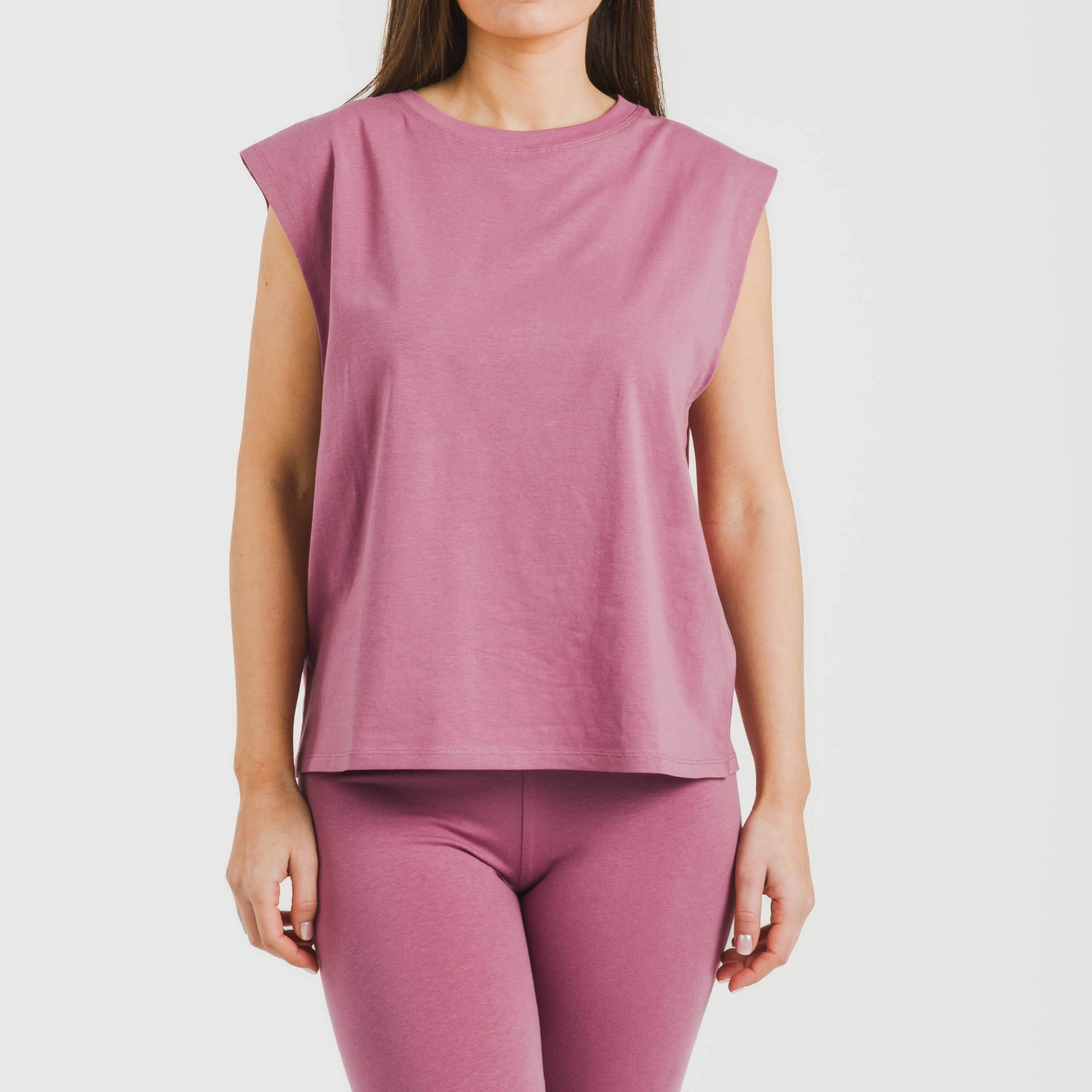 Camisola de alças de algodão para mulher lisa