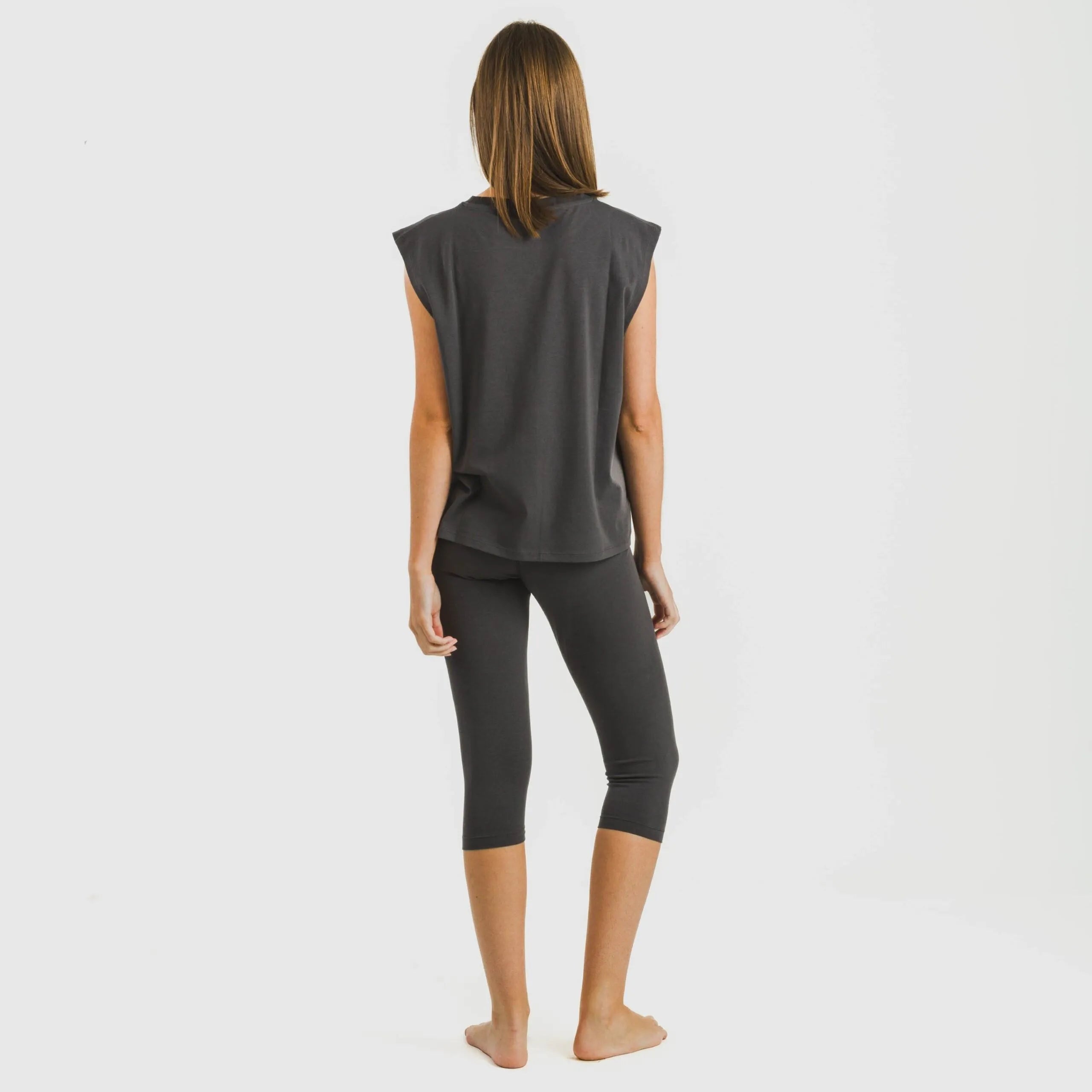 Camisola de alças de algodão para mulher lisa