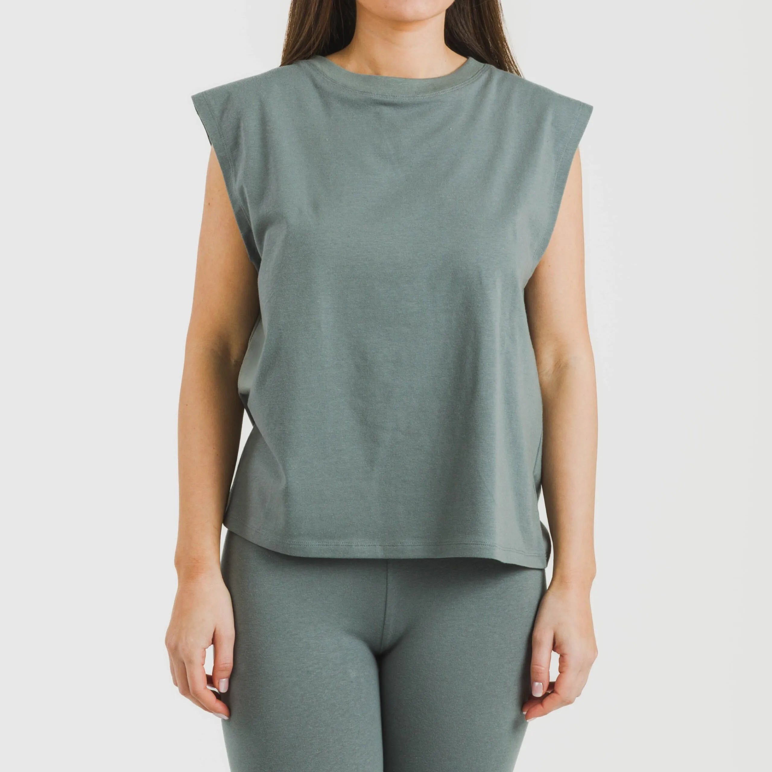 Camisola de alças de algodão para mulher lisa