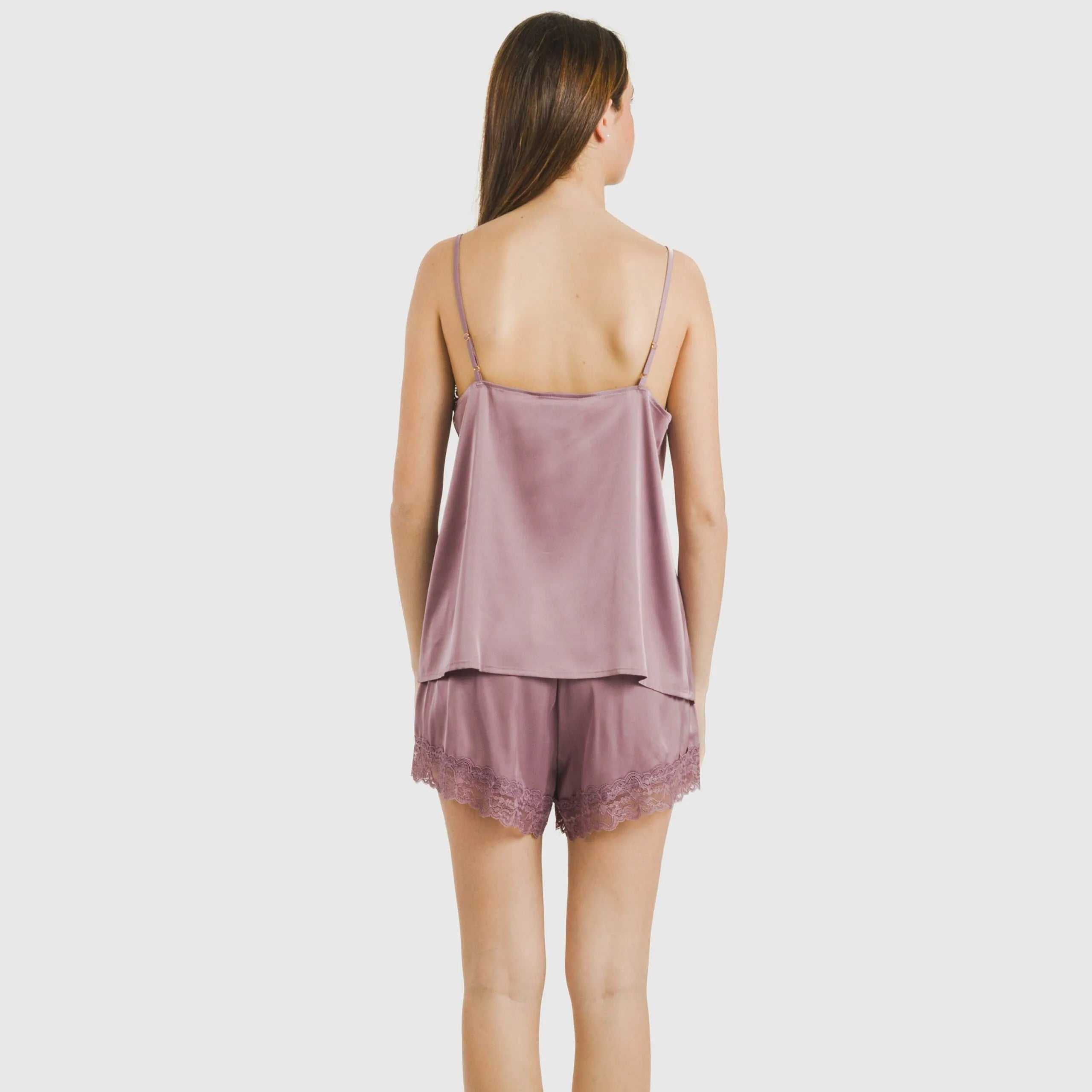 Pigiama da donna con spalline in raso Friday Solid