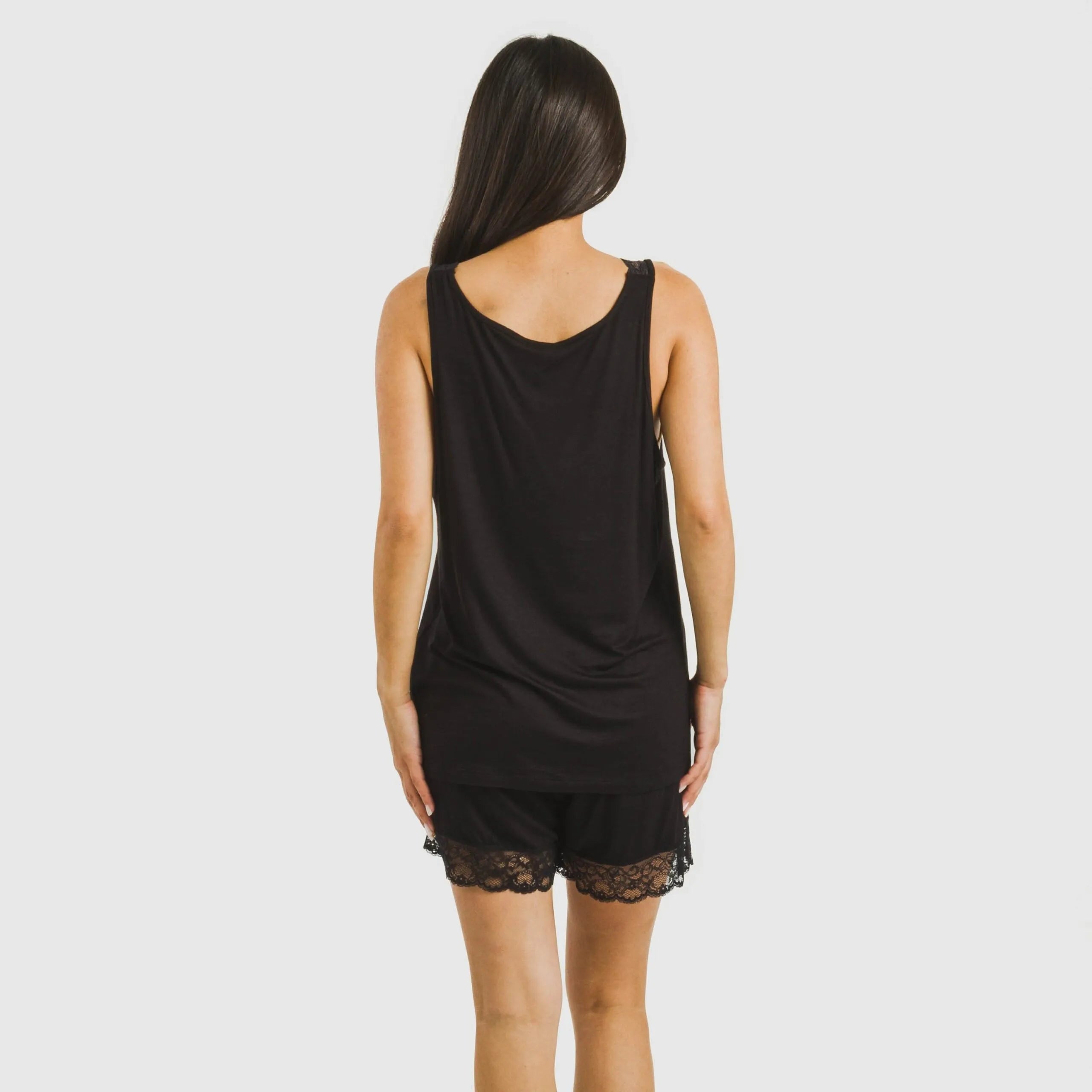 pyjama à bretelles en dentelle de rayonne