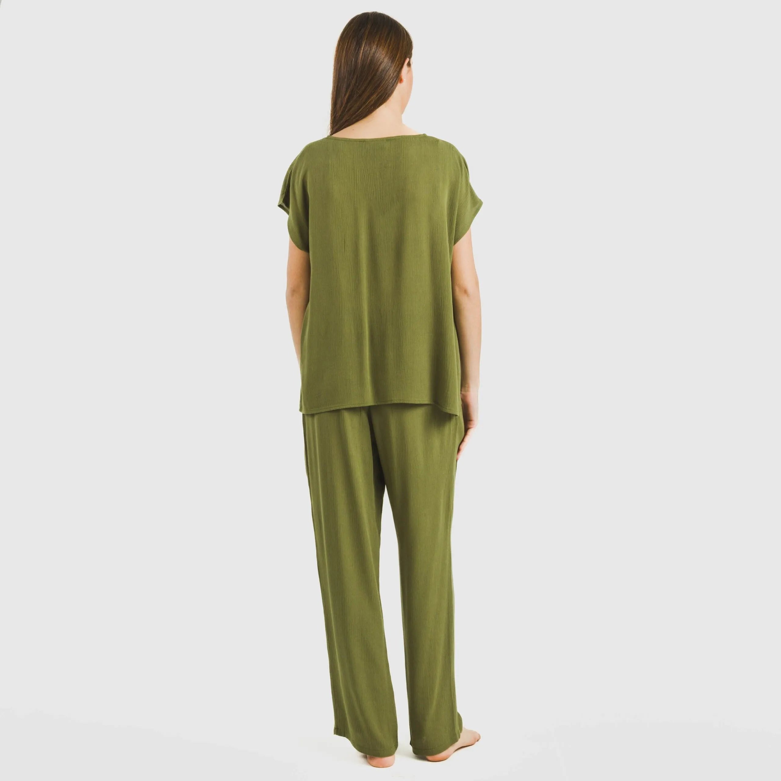 Pantalón largo viscosa bambula liso