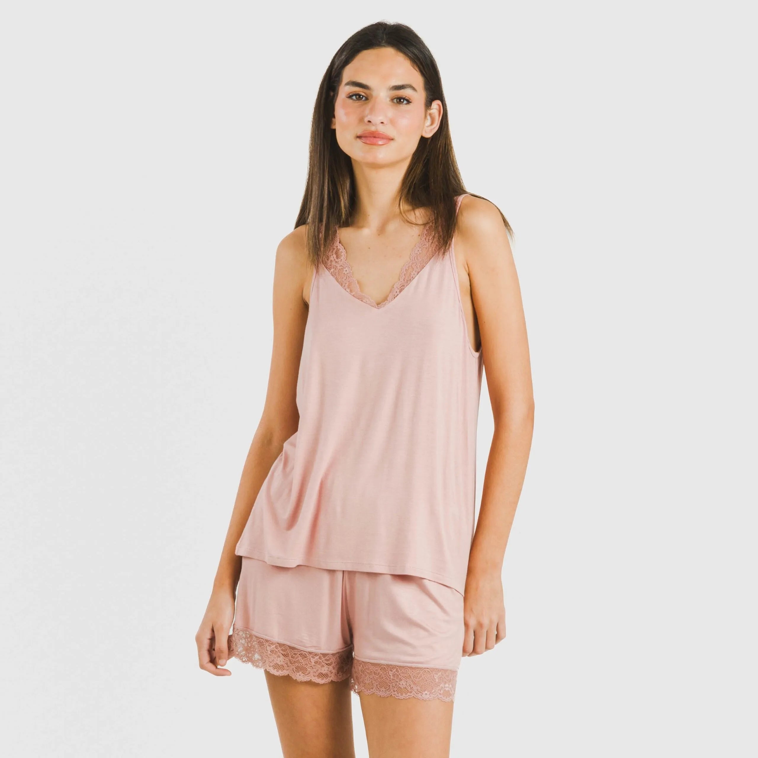 Pijama tirantes encaje Rayón
