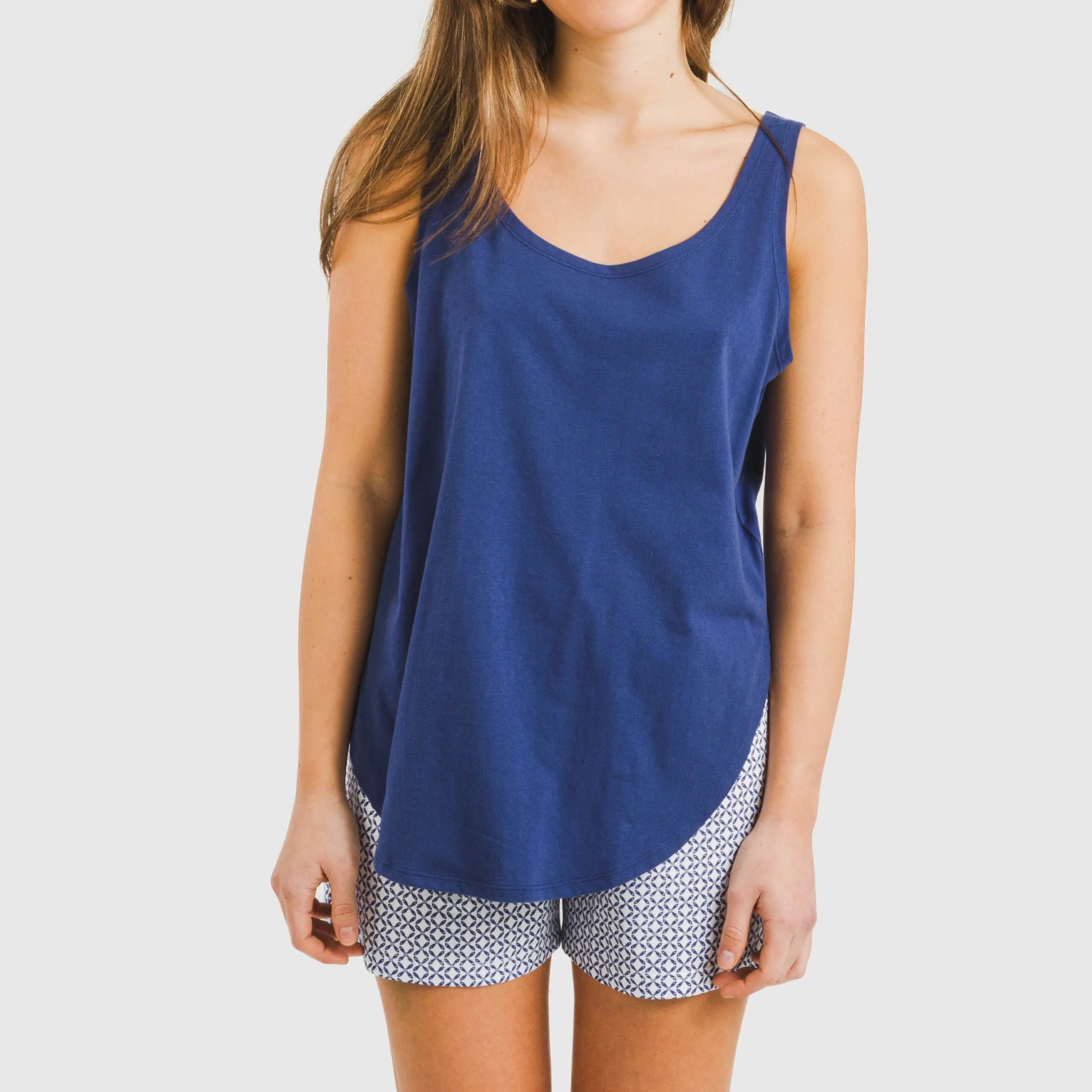 Pijama corto algodón Nett azul