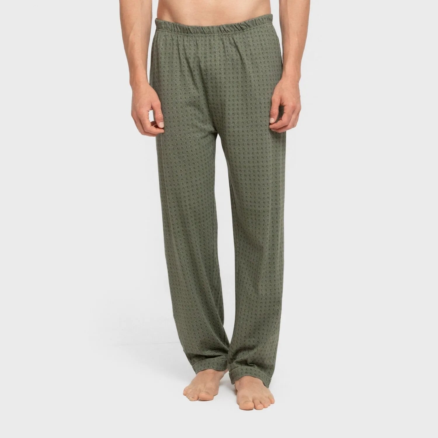 Pijama largo camisero algodón hombre Conde verde caceria