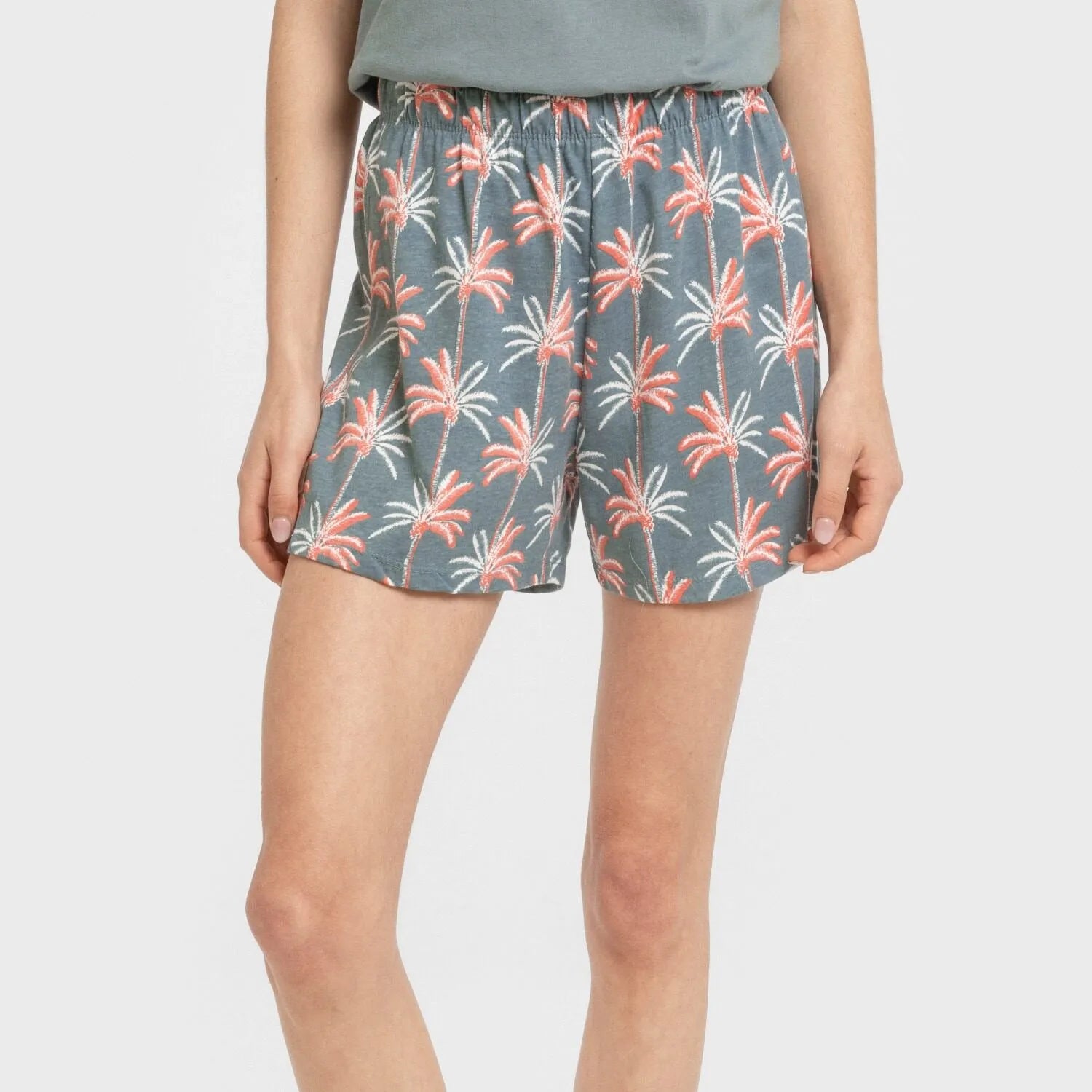 pijama curto de algodão verde Creta francês