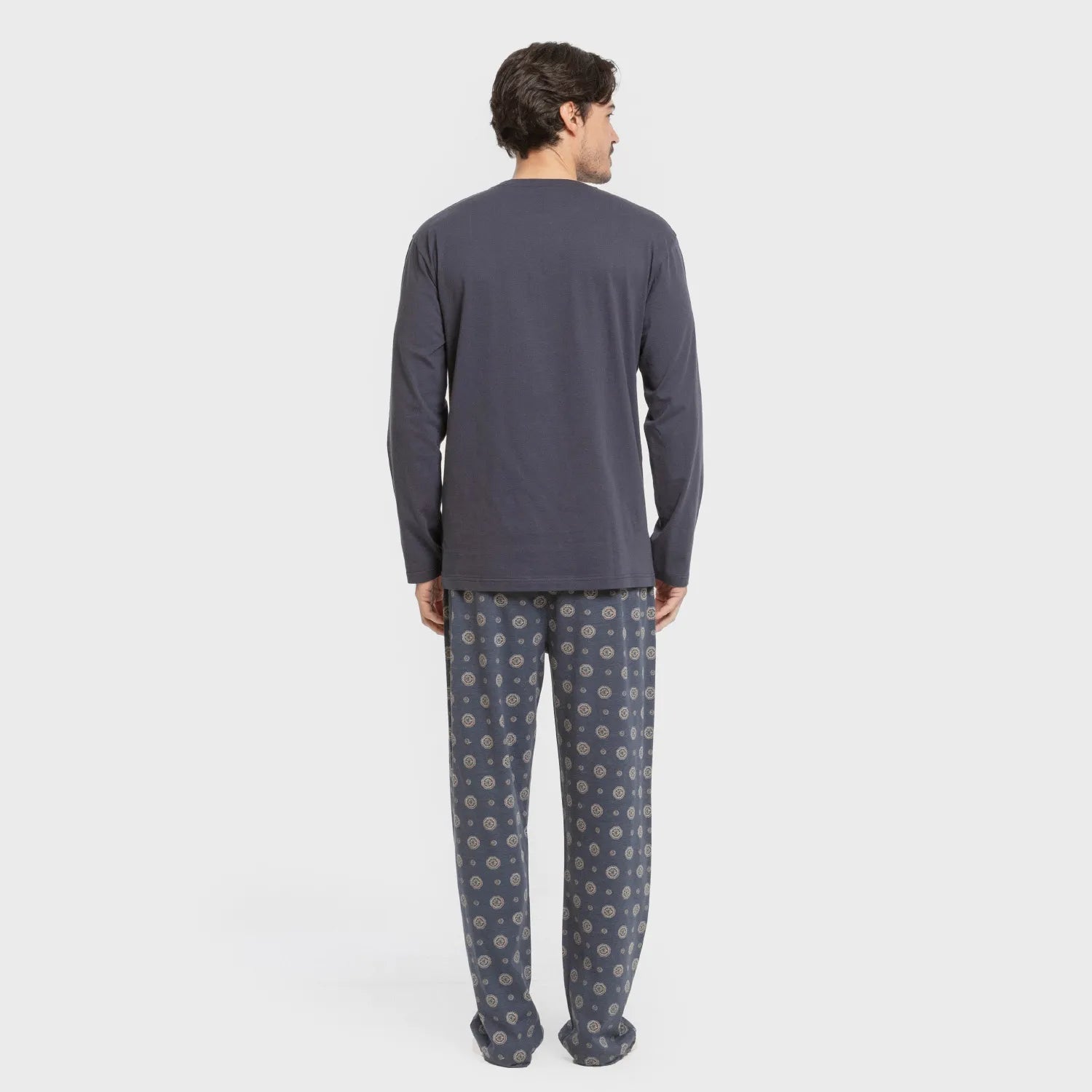 Pijama largo algodón hombre Juanlu azul