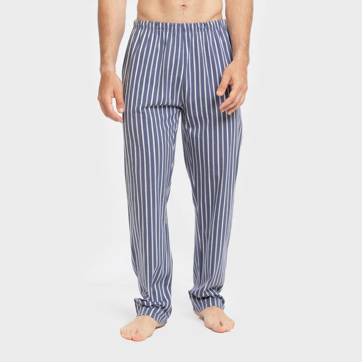 Pijama largo algodón hombre Raya Fernando azul