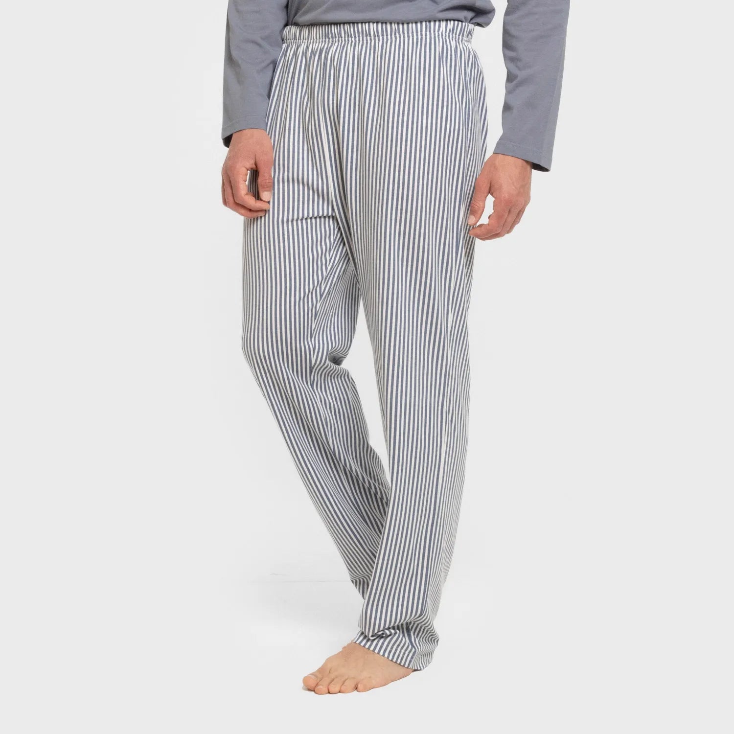 Pijama largo algodón hombre Raya Santi indigo