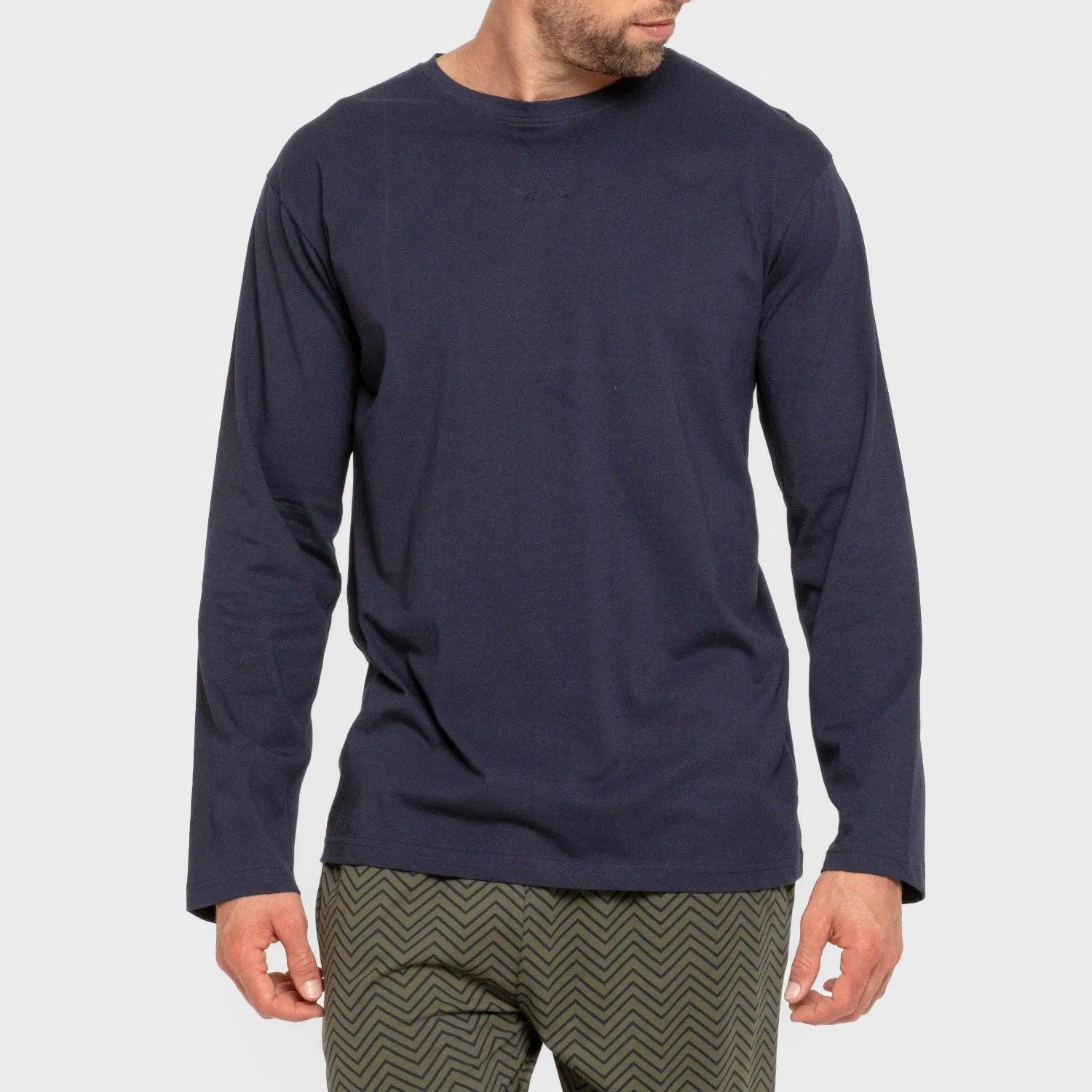 Pijama largo algodón hombre Miquelle verde caceria