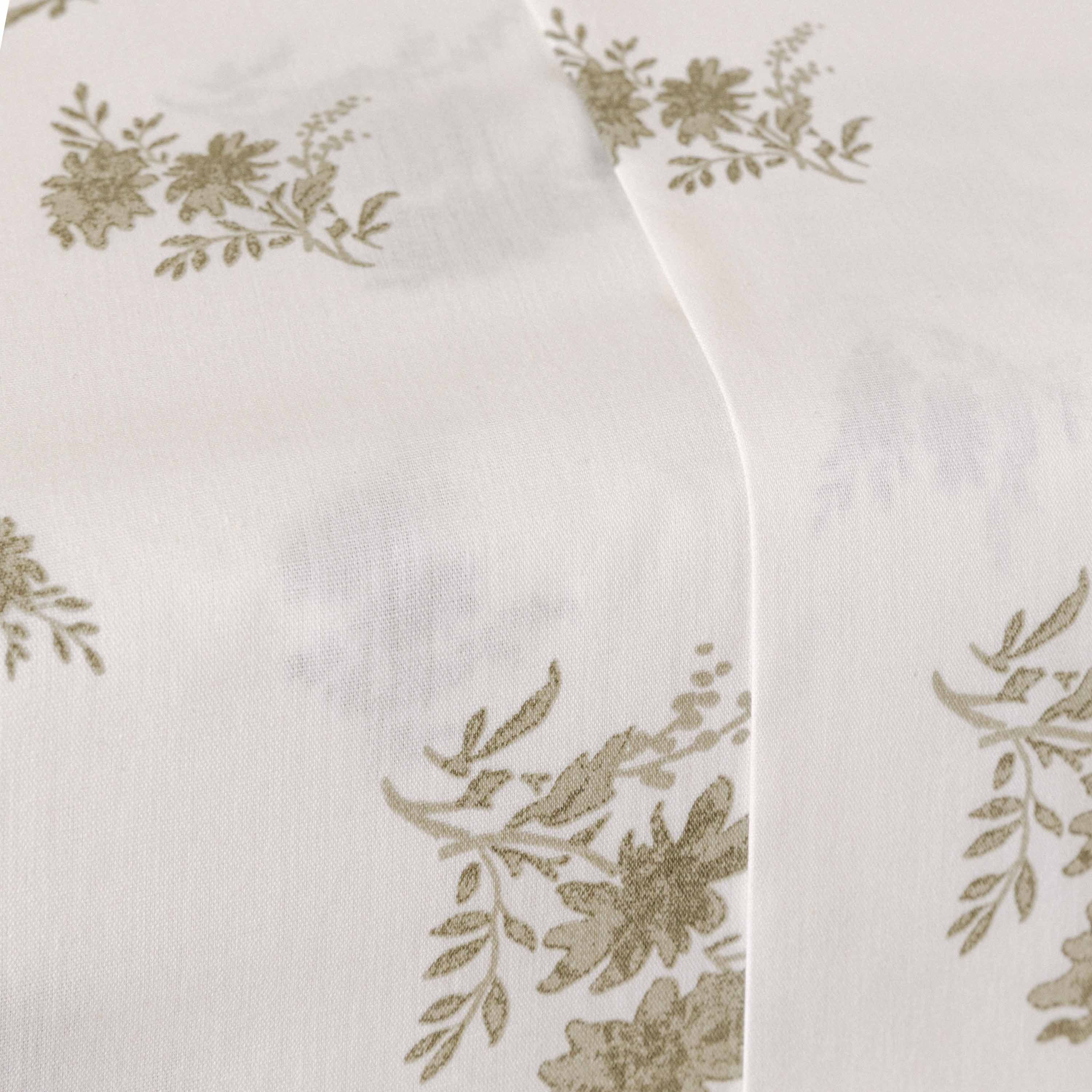 Juego de sábanas algodón percal Petri verde seco