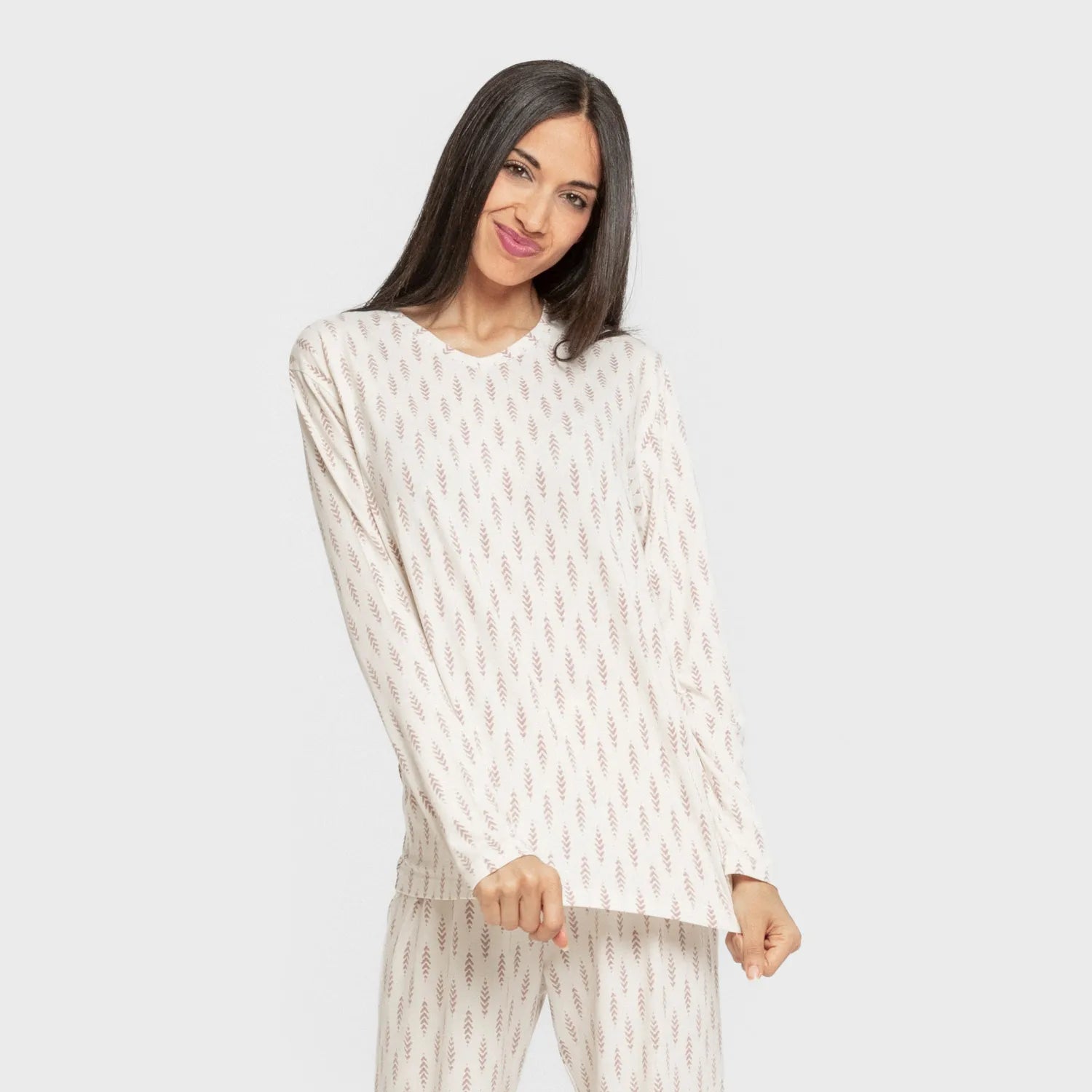 Pijama largo mujer soft Espiga berenjena