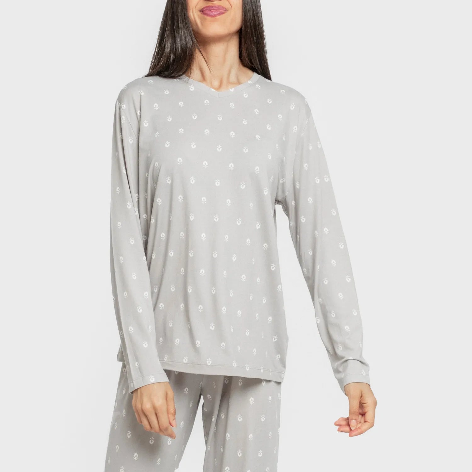 Pijama largo mujer soft Baby gris