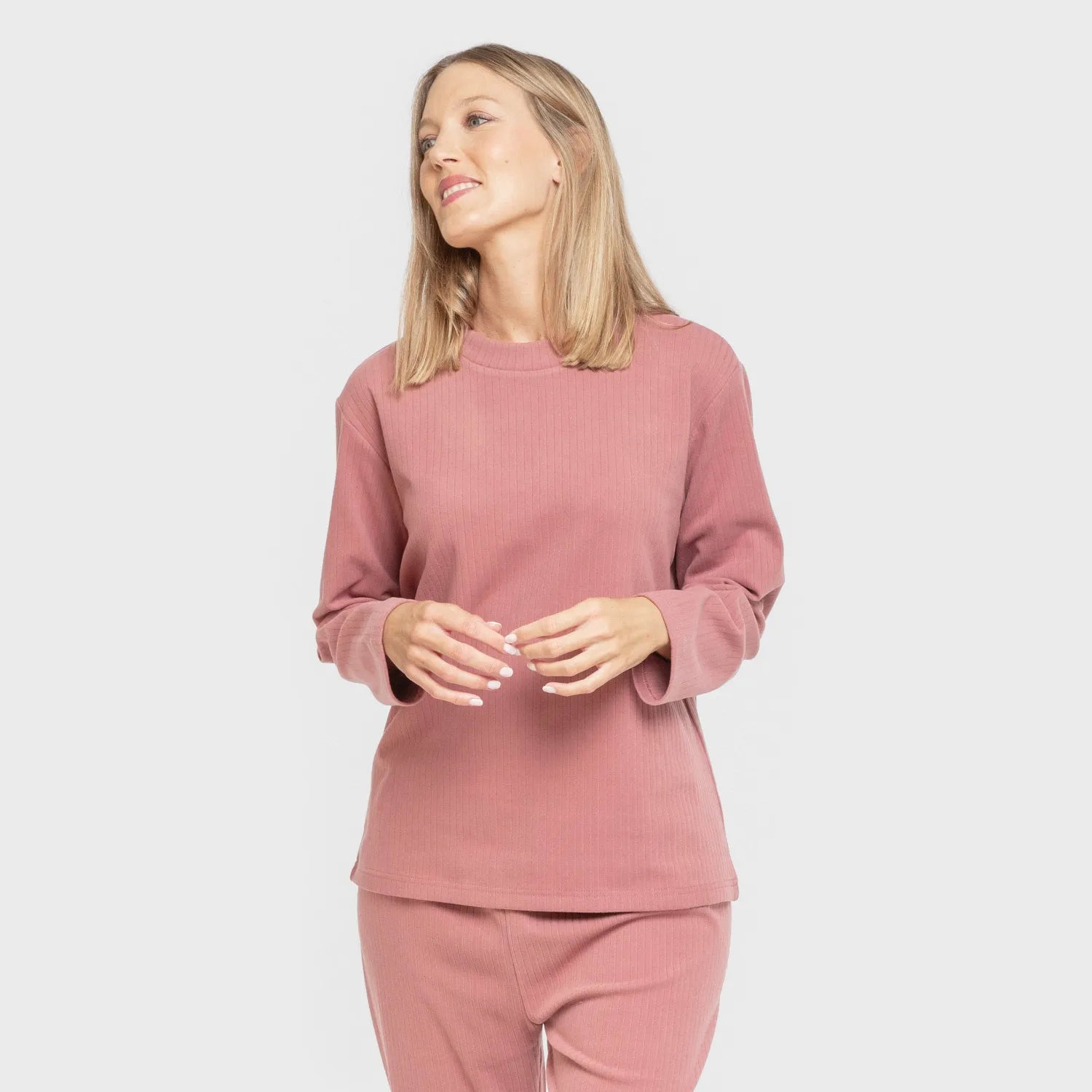 Pigiama a costine Raya ancha marsala