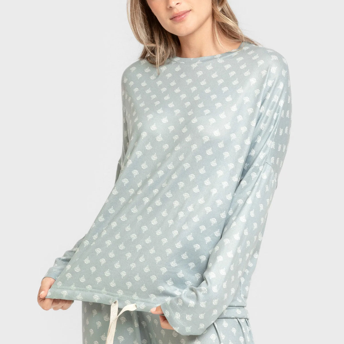 Pyjama long d'été pour femme Secret, vert sarcelle