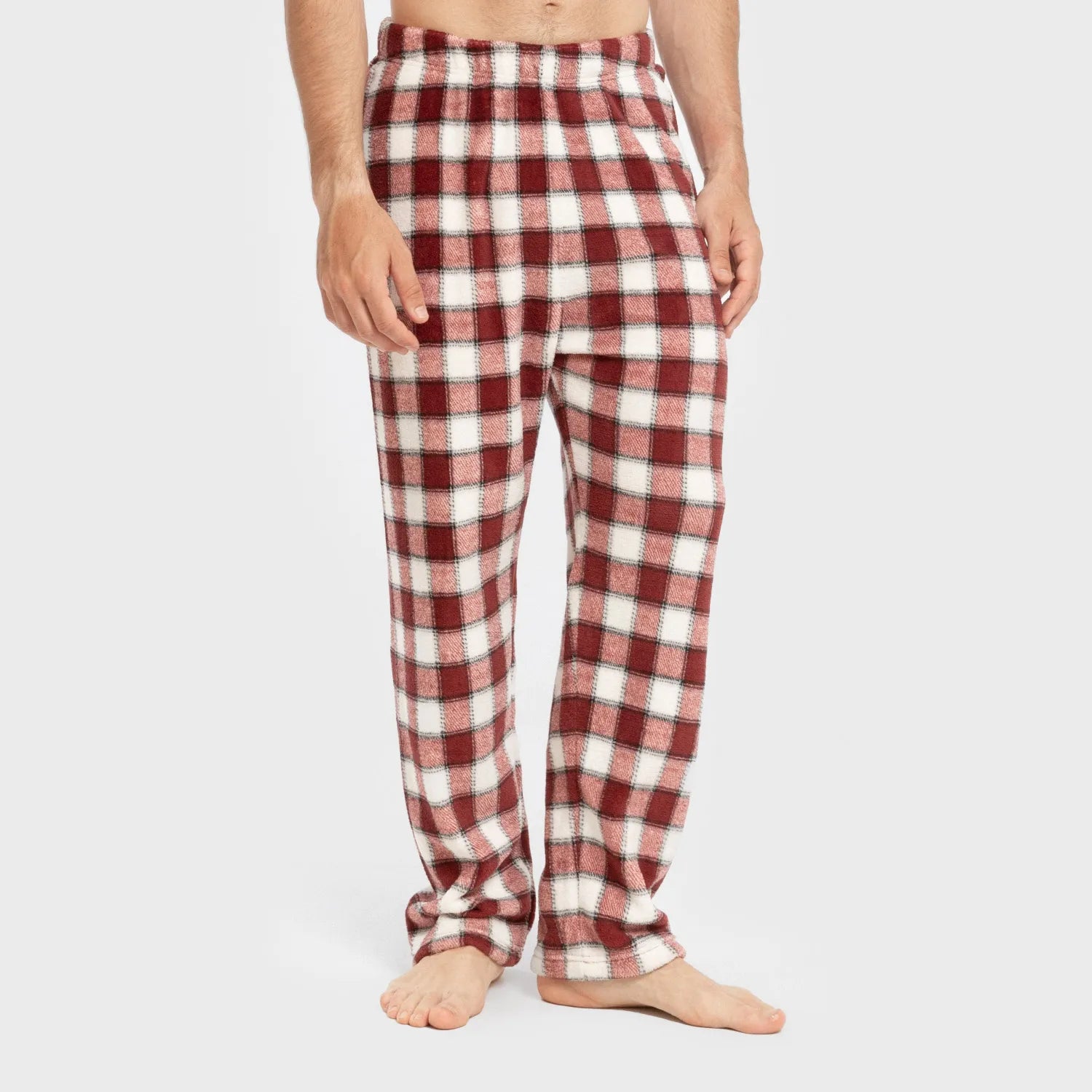 Pijama masculino de lã coral, estampa Gustavo bordô