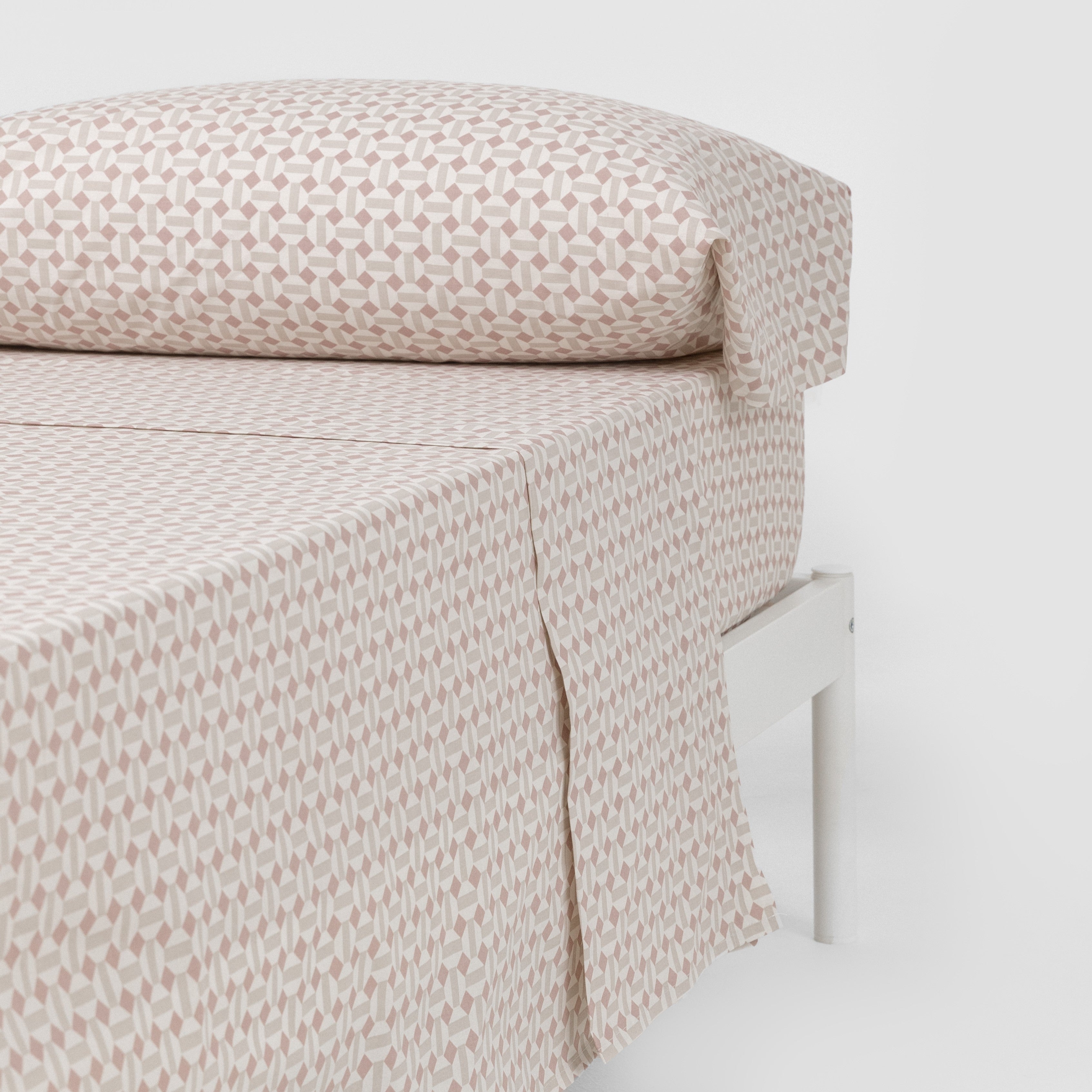 Juego de sábanas Enrieta rosa keike - topo