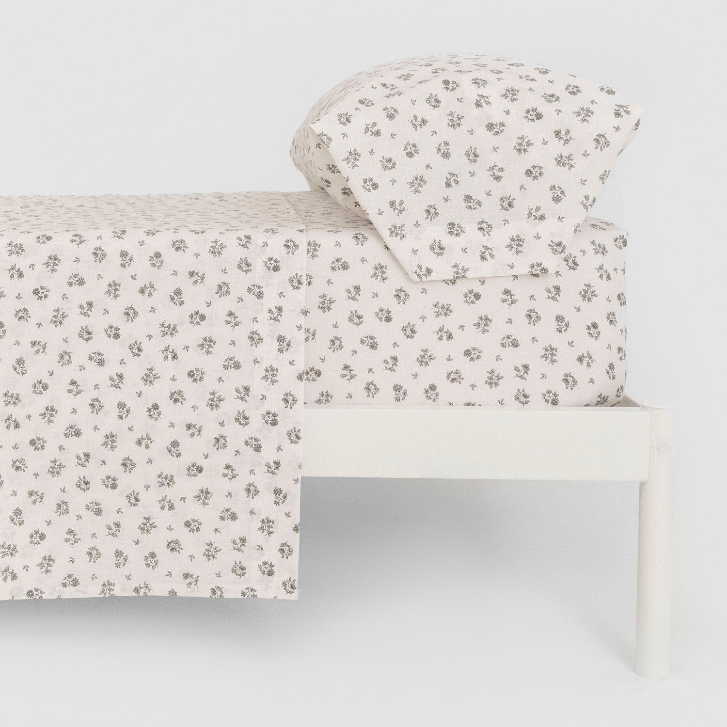 Juego de sábanas algodón Juno verde seco