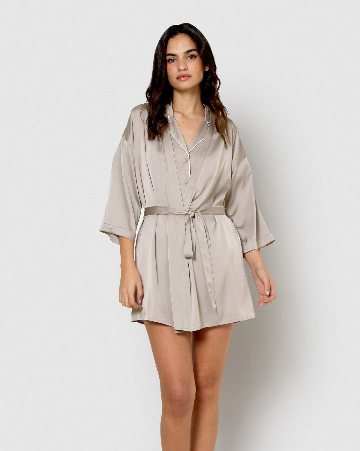 Robe courte en satin vert Tiffany