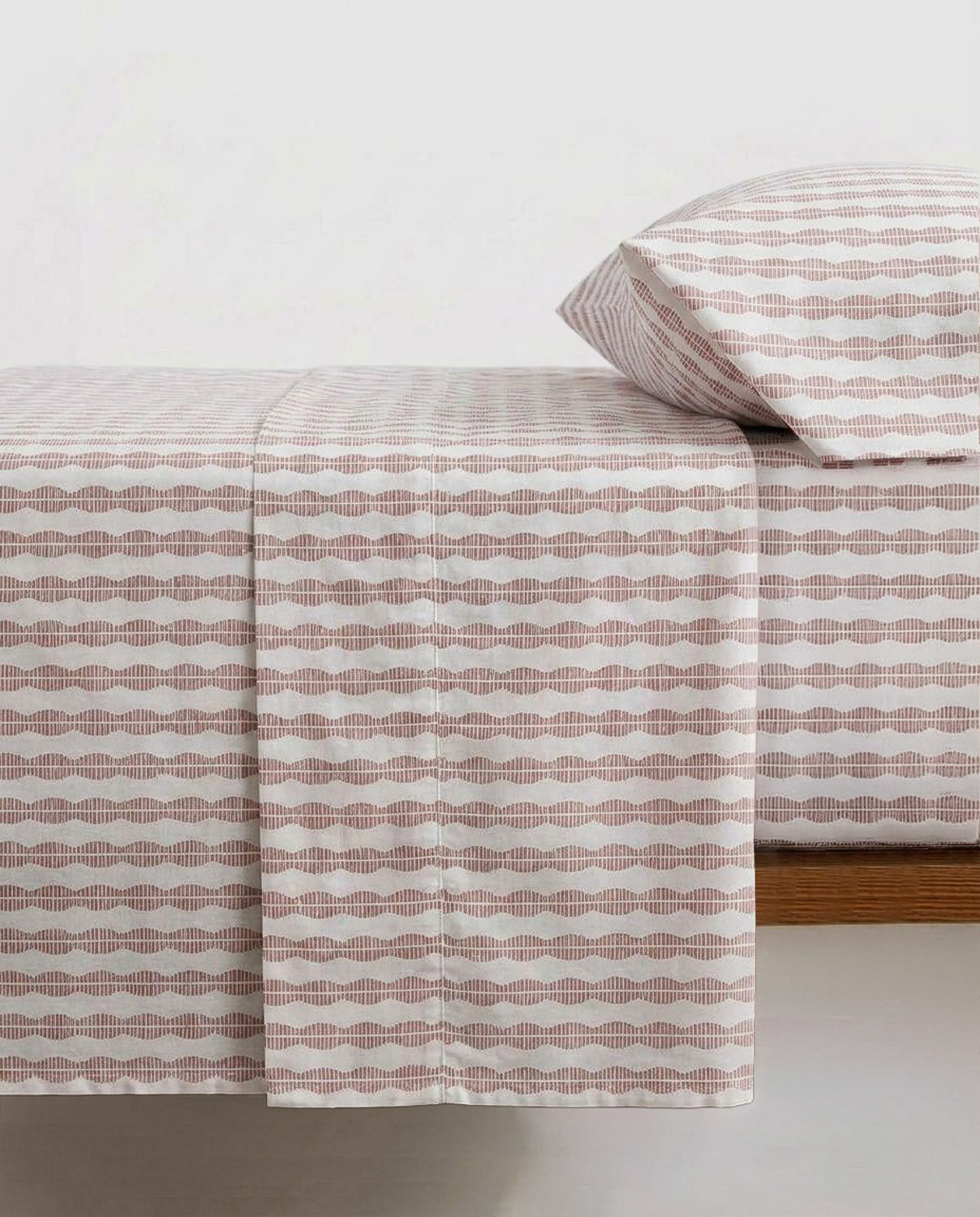 Juego de sábanas algodón toile rosa claro