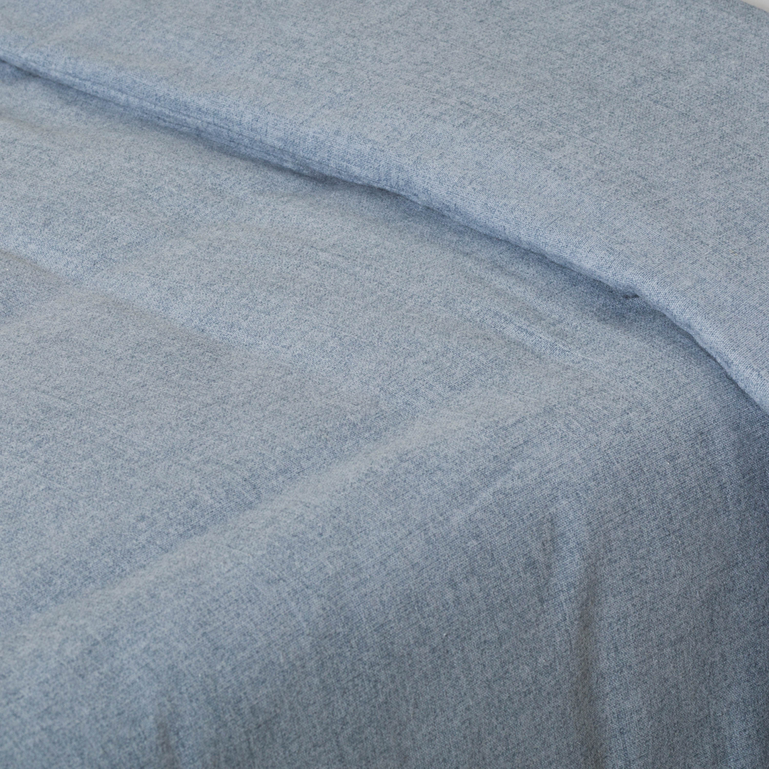 Housse de couette en flanelle indigo unie