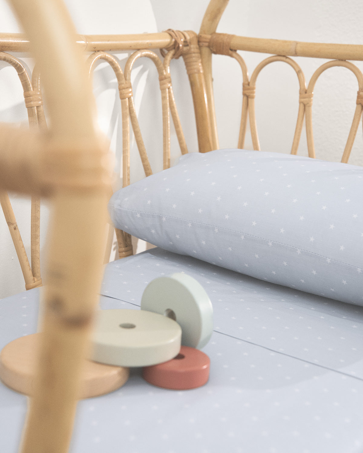 Jogo de lençóis para berço 100% algodão com estrelas