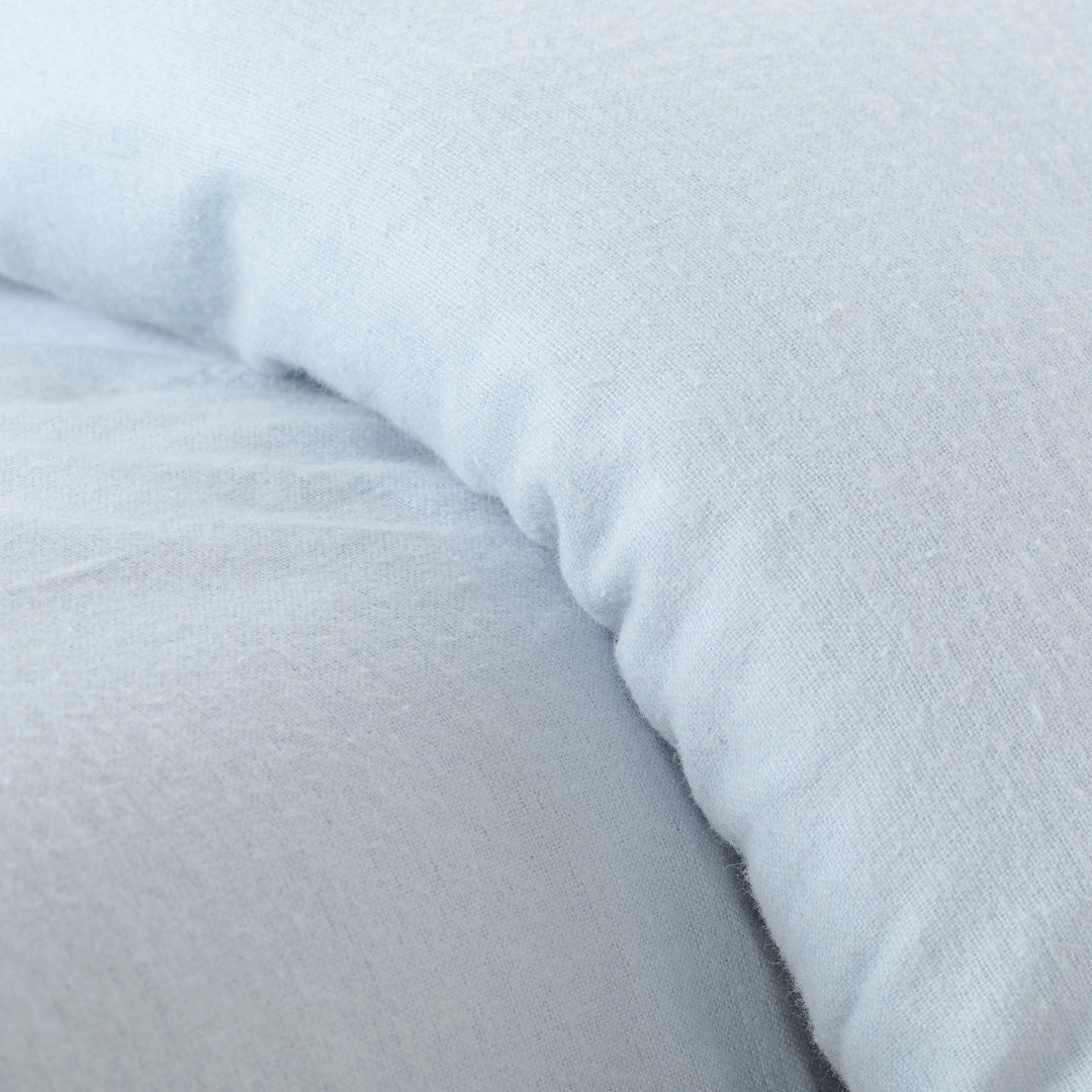 Housse de couette en flanelle bleu clair uni
