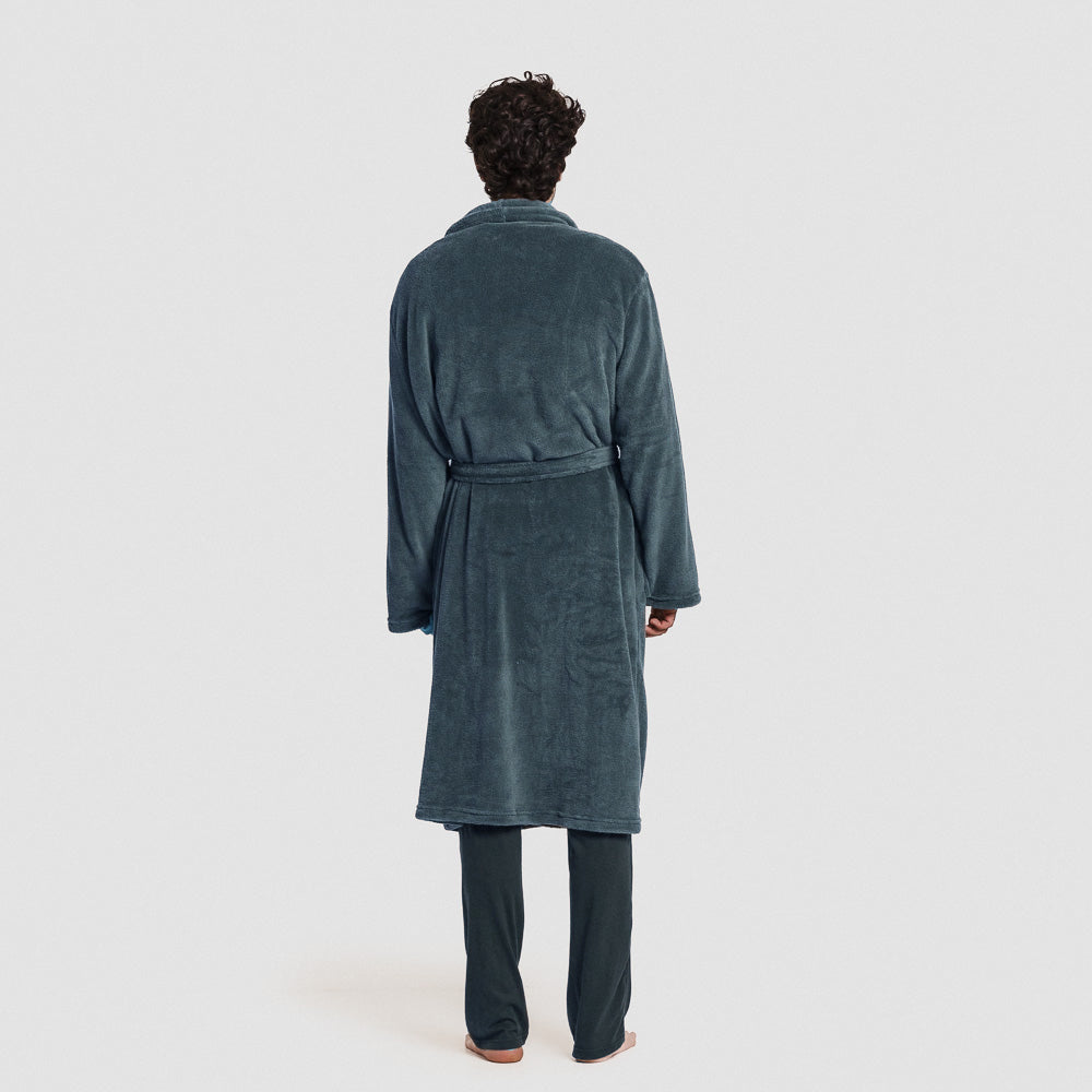 Vestaglia coral tinta unita da uomo