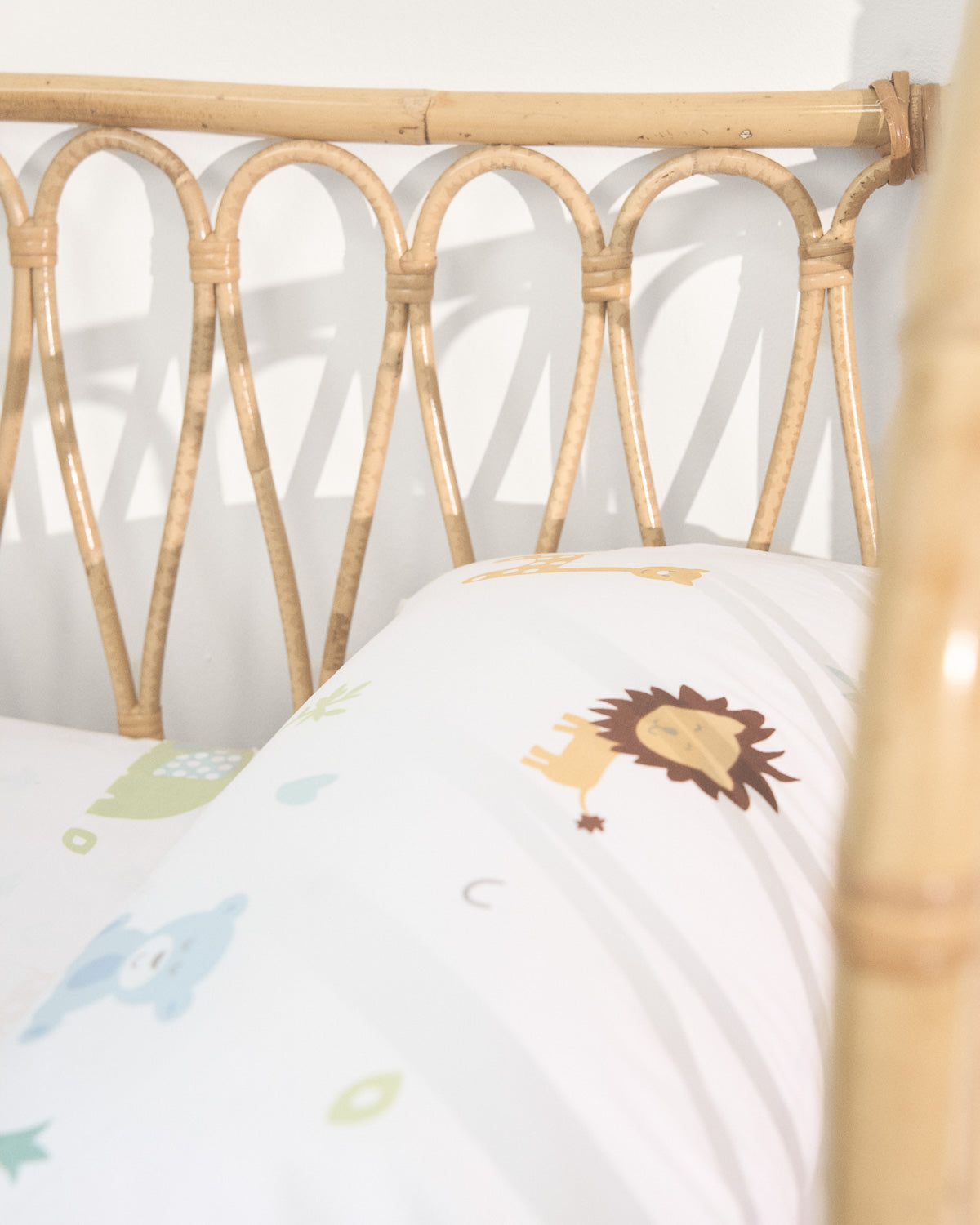 Jogo de lençóis de algodão com estampa de animais