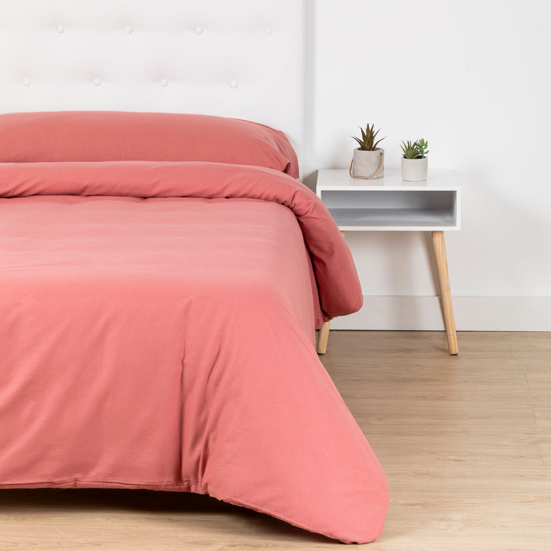 Capa de edredão de flanela Solid Rosa Marsala