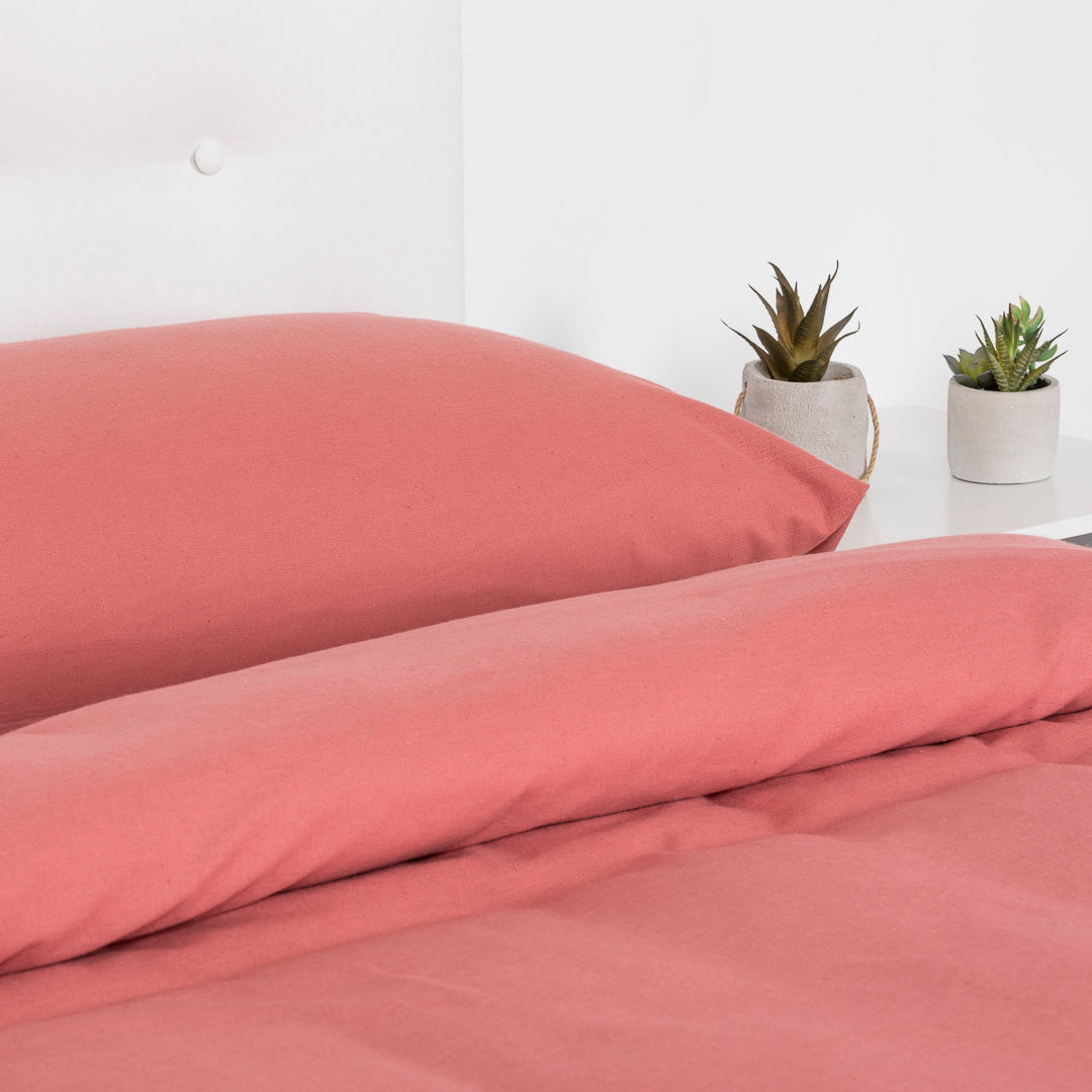 Capa de edredão de flanela Solid Rosa Marsala