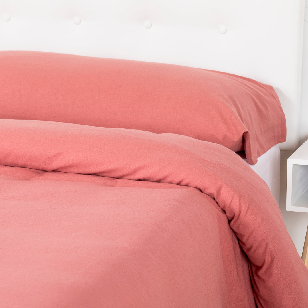 Capa de edredão de flanela Solid Rosa Marsala