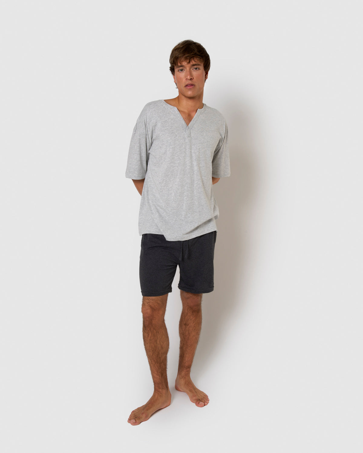 Pijama corto con botones perla