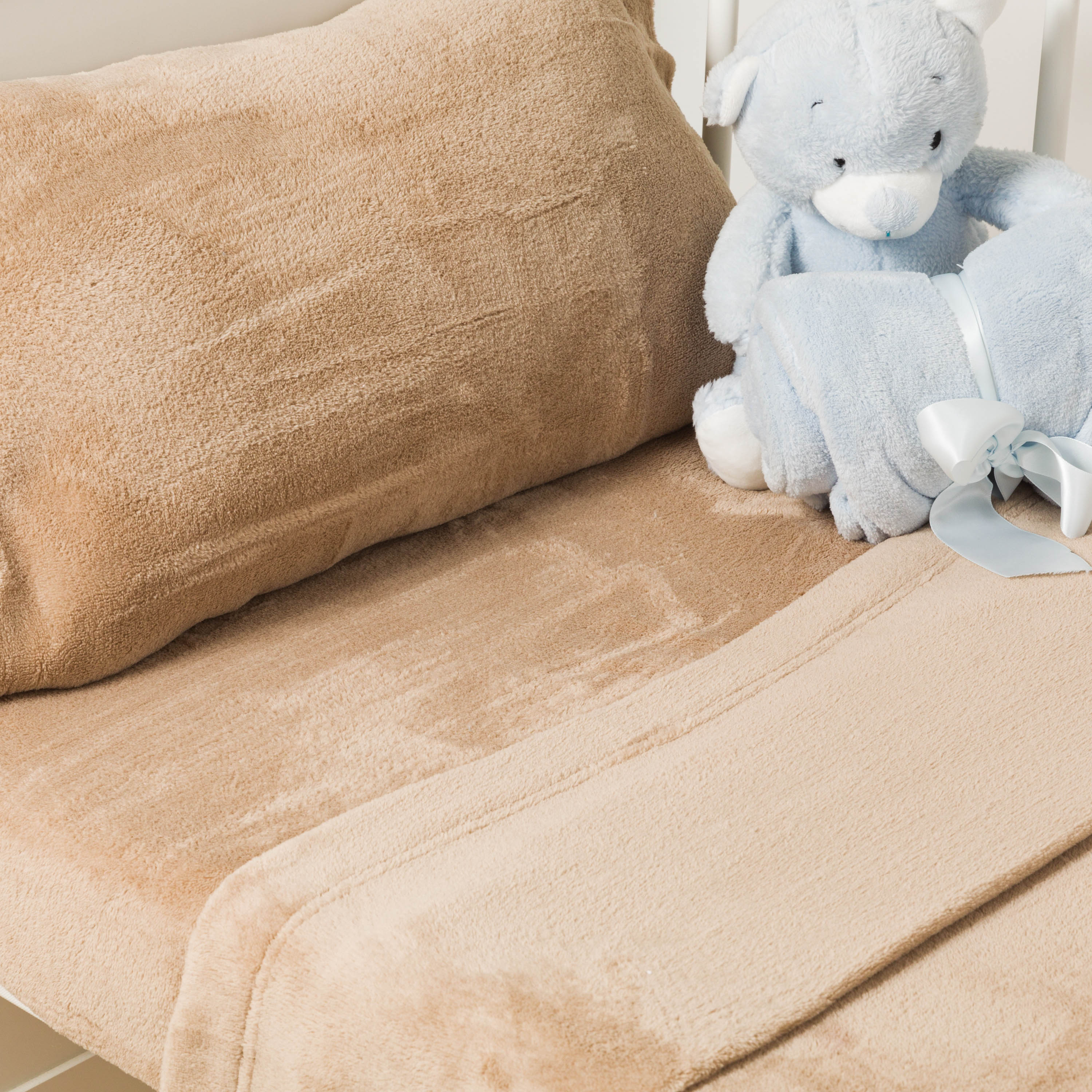 Conjunto de lençóis lisos de lã coral