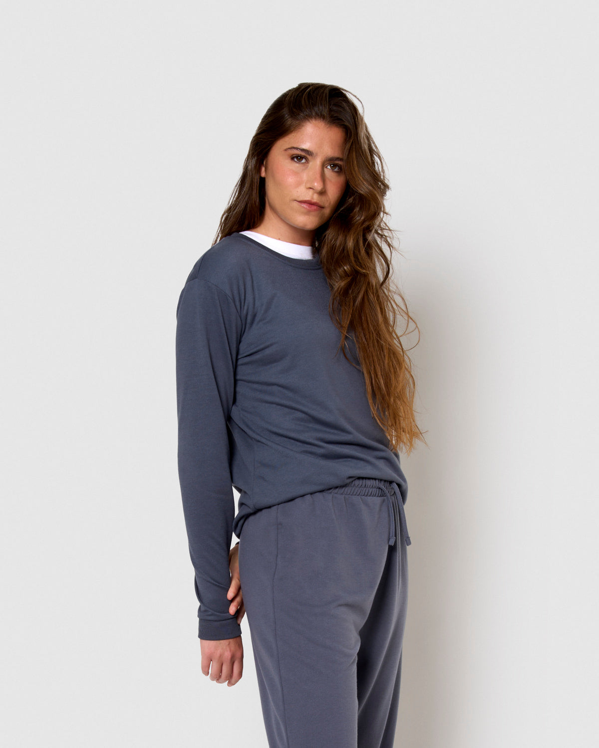 Sudadera basica deportiva índigo