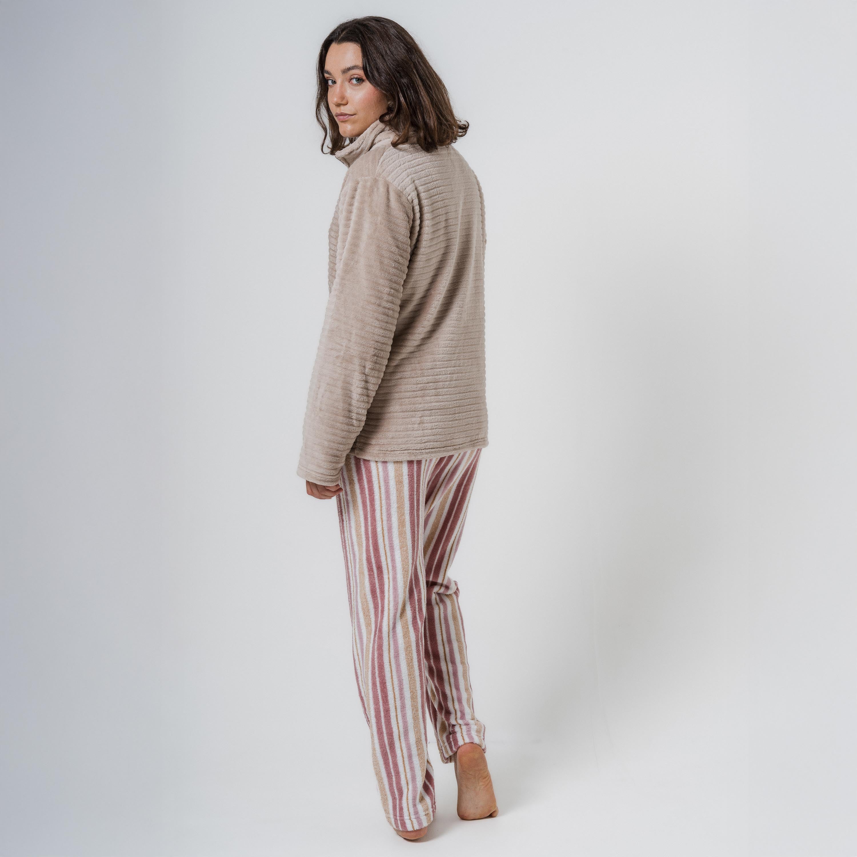 Sudadera terciopelo Raya lisa