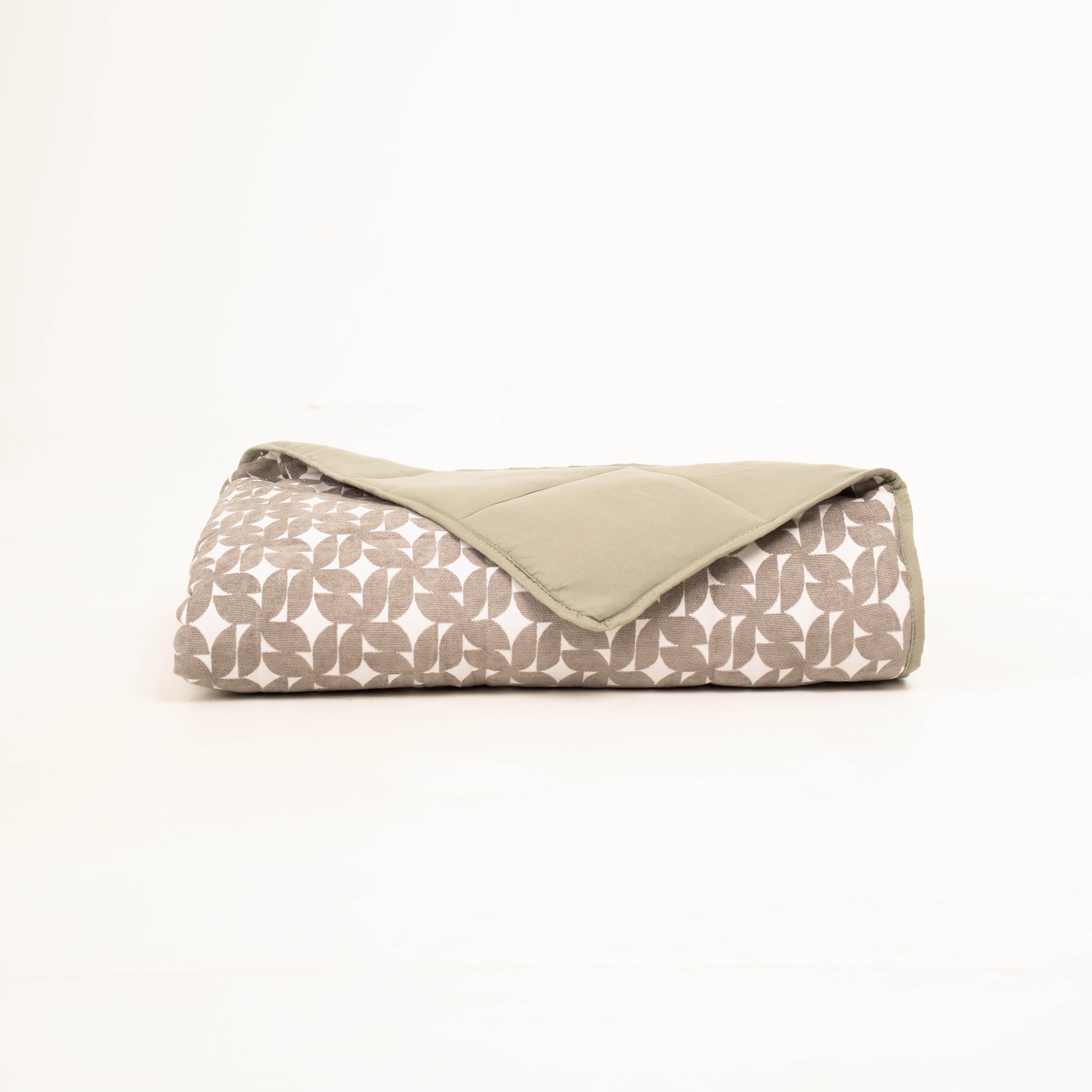 Colcha jacquard chenilla Keira verde seco