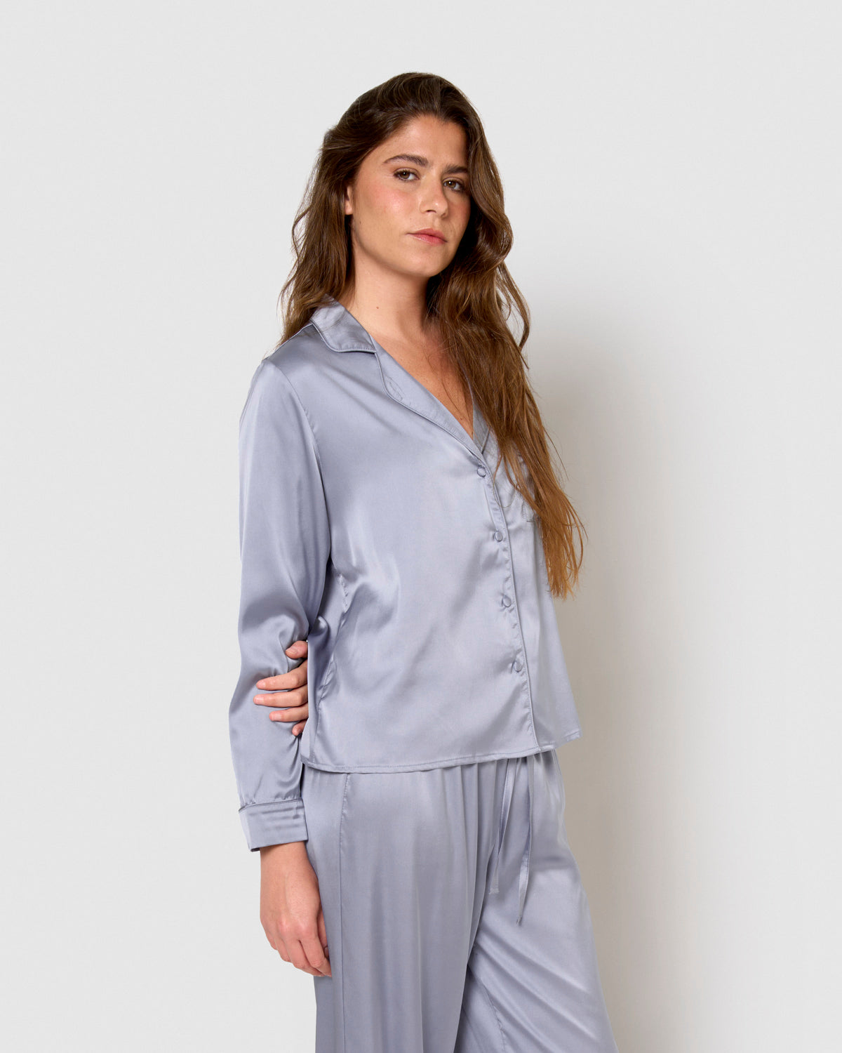 Pijama largo satén friday índigo
