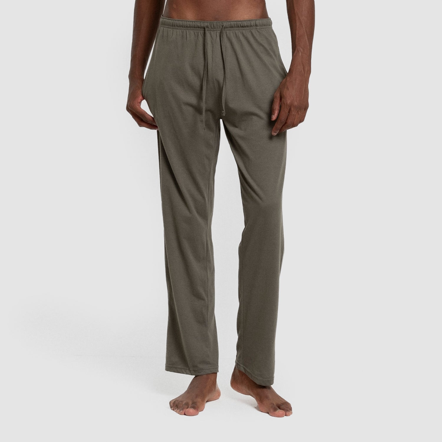 Pijama largo hombre con botones verde claro - verde oscuro