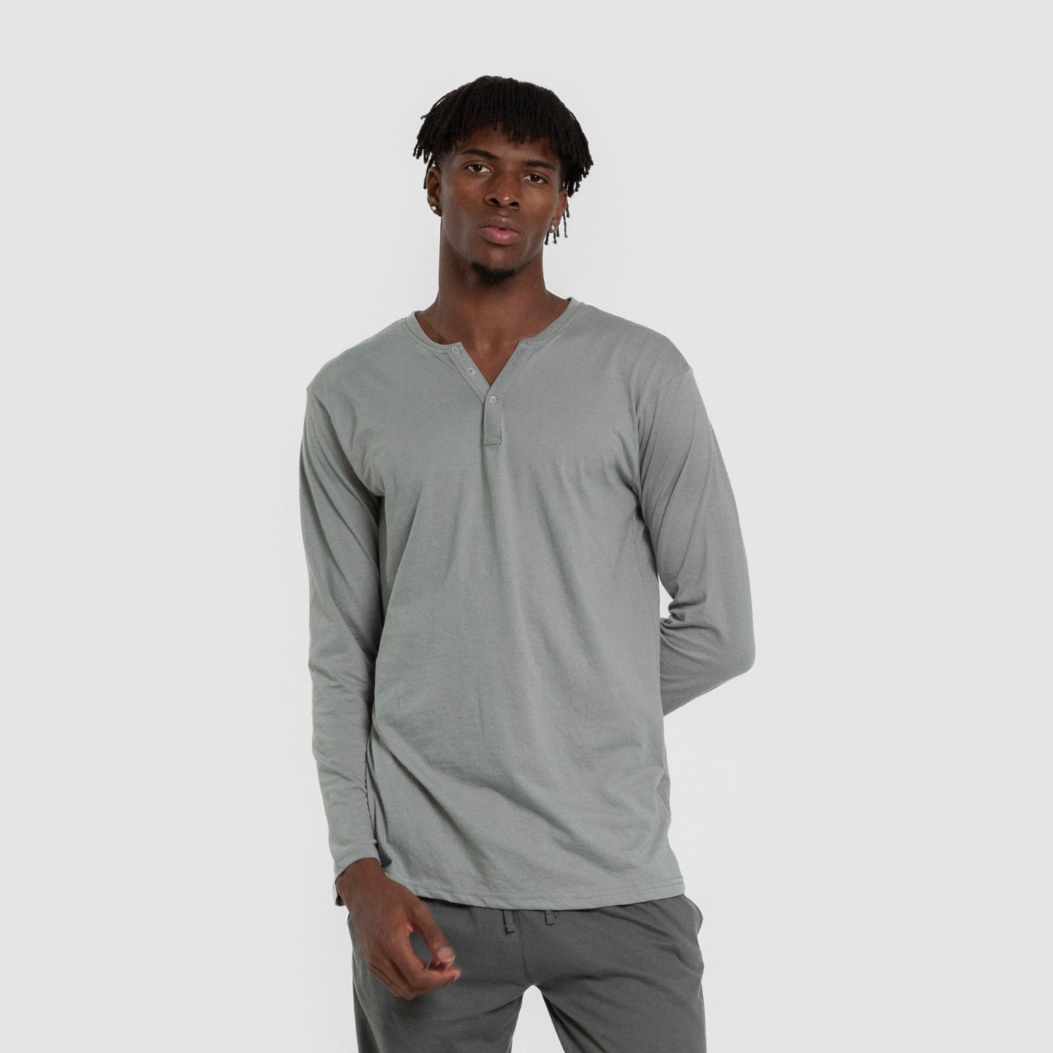 Pijama largo hombre con botones Verde Azul Claro - oscuro