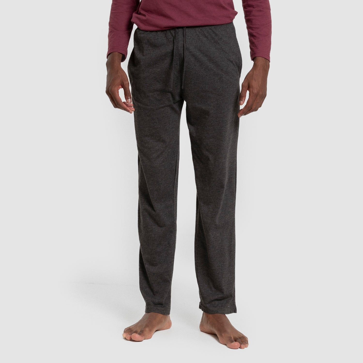 Pijama largo hombre con botones burdeos - marengo