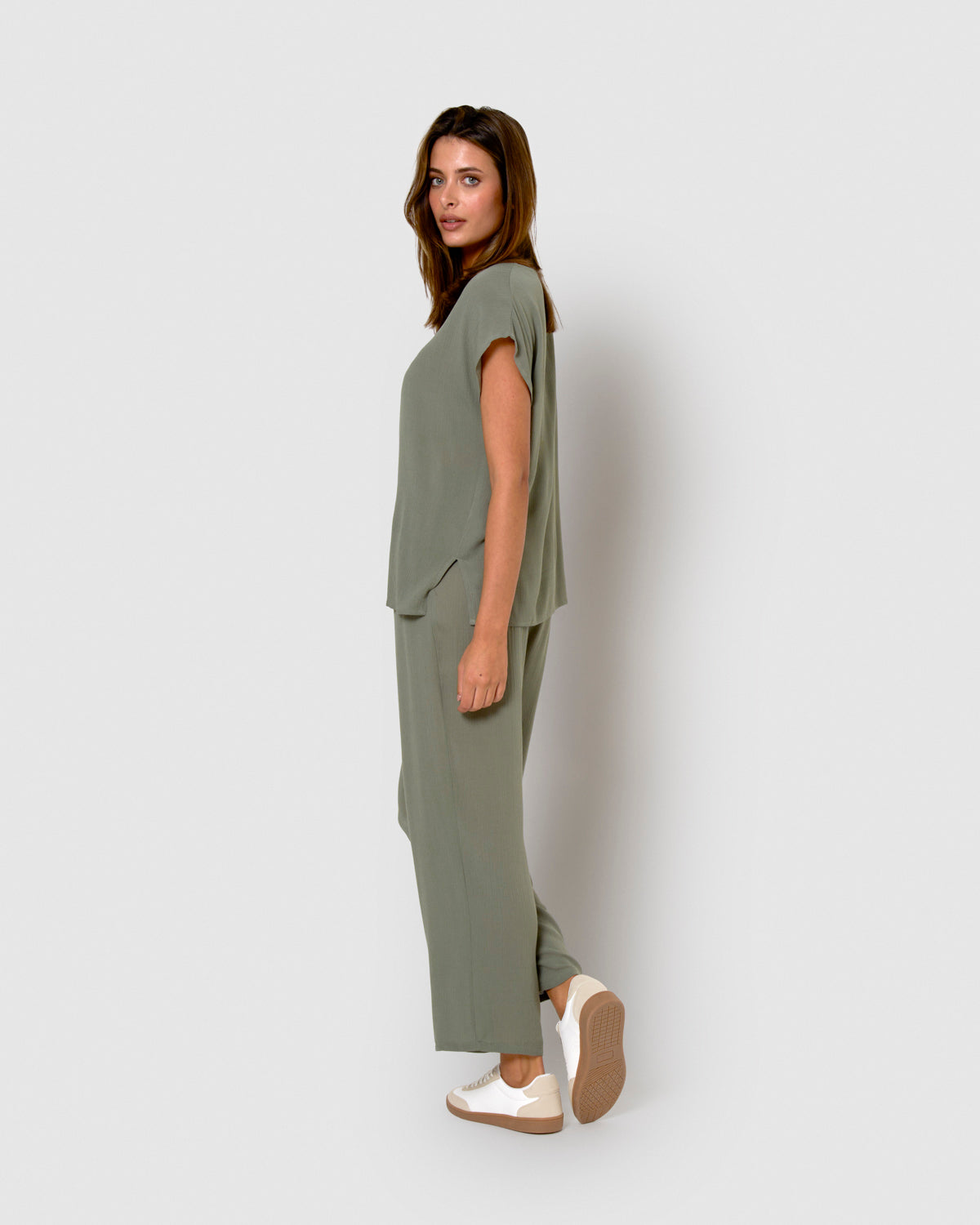 Camisa de mujer de viscosa bambula verde