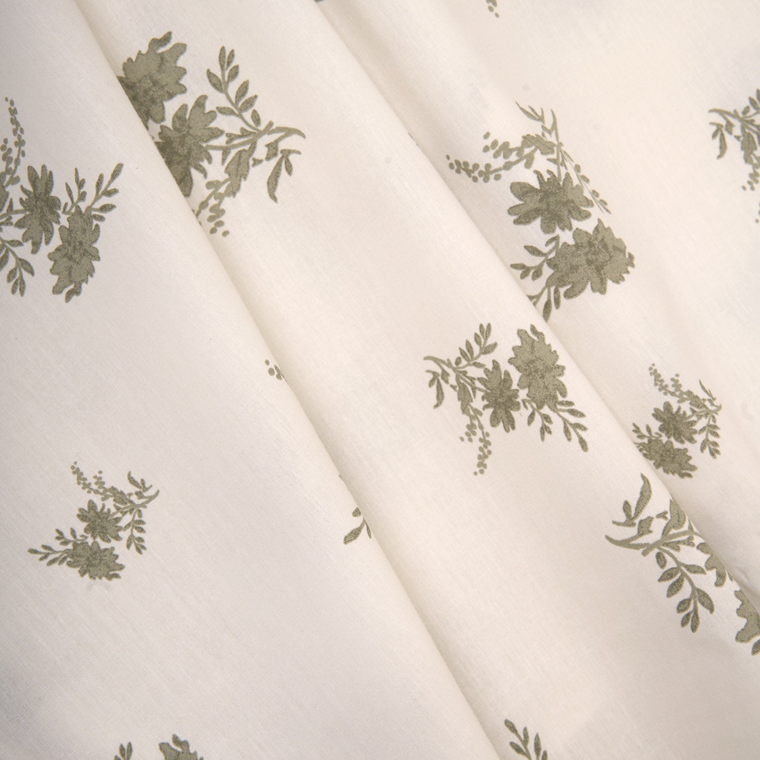 Juego de sábanas algodón percal Petri verde seco