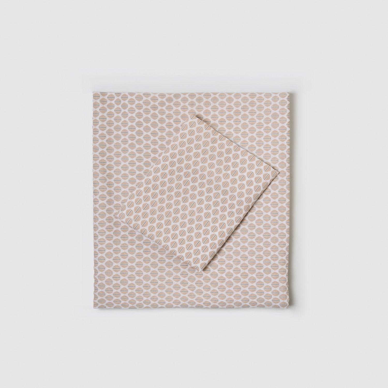 Juego de sábanas algodón percal Dune topo