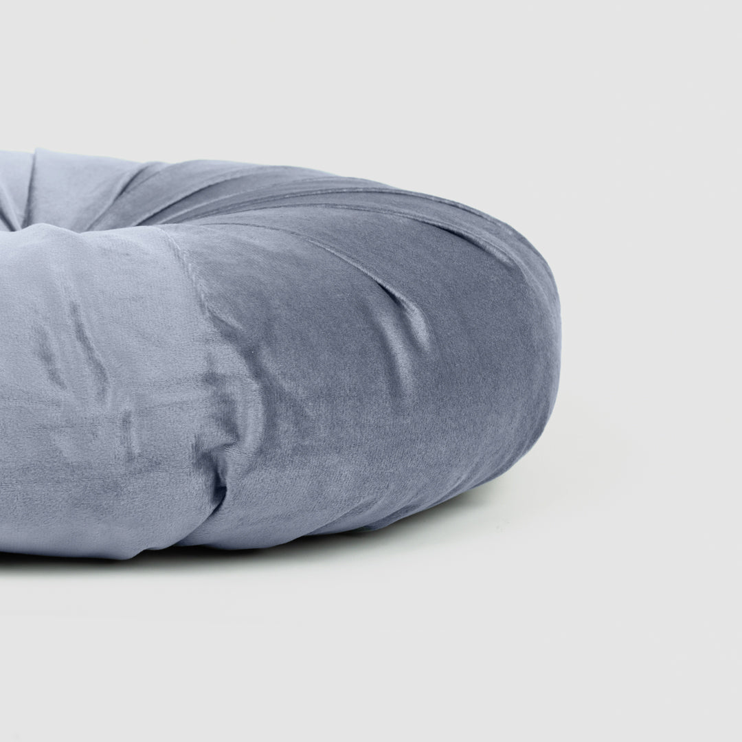 Cojín terciopelo algodón Oreo Azul Keike - funda + relleno