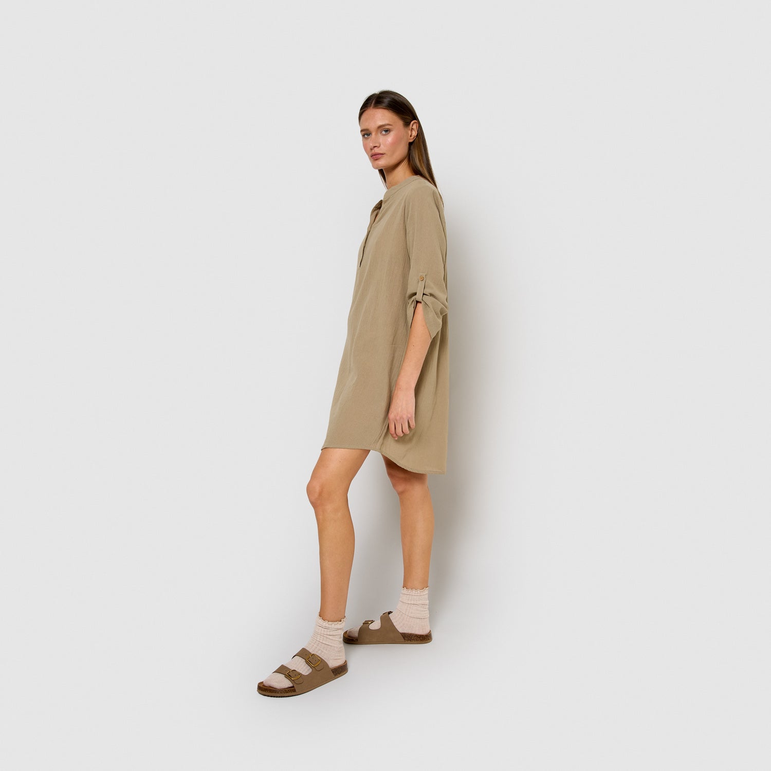 Plain cotton camisole with drawstring