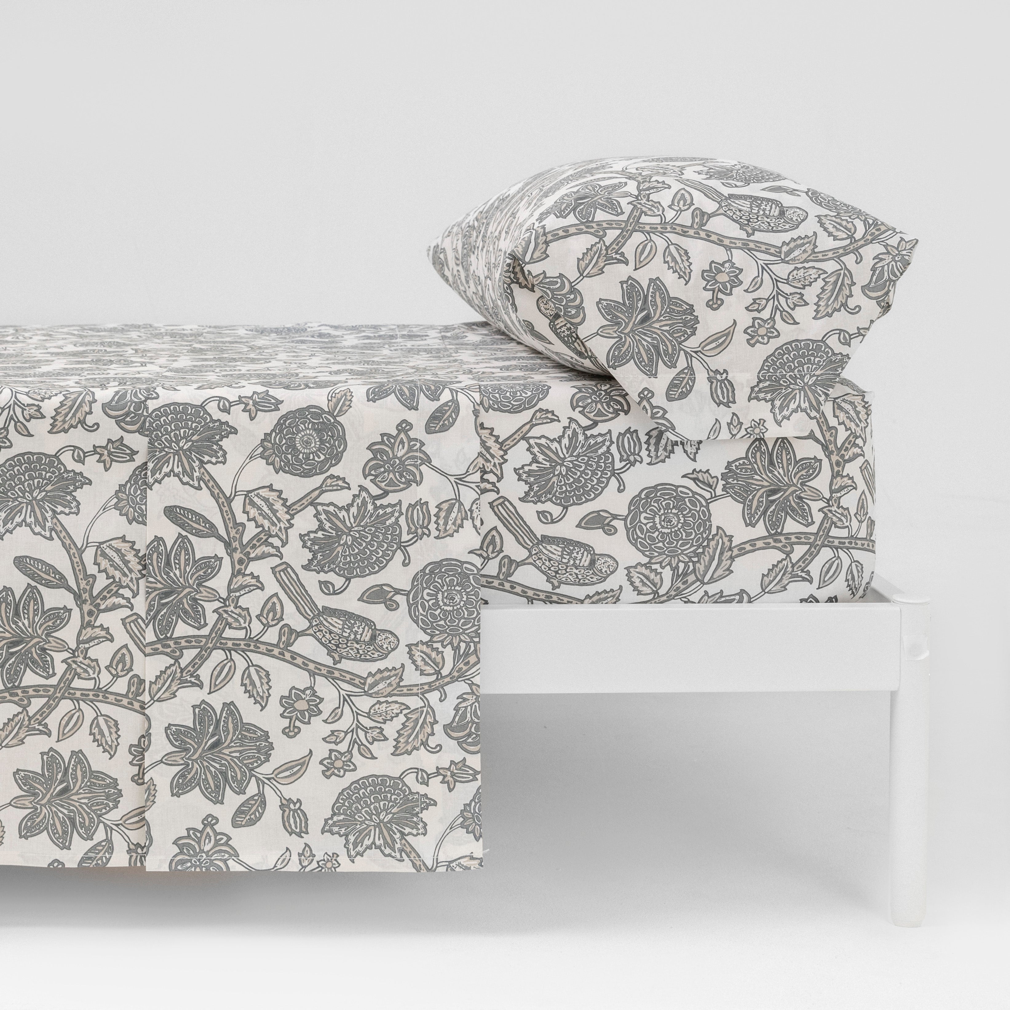 Juego de sábanas algodón Enelia azul keike - topo