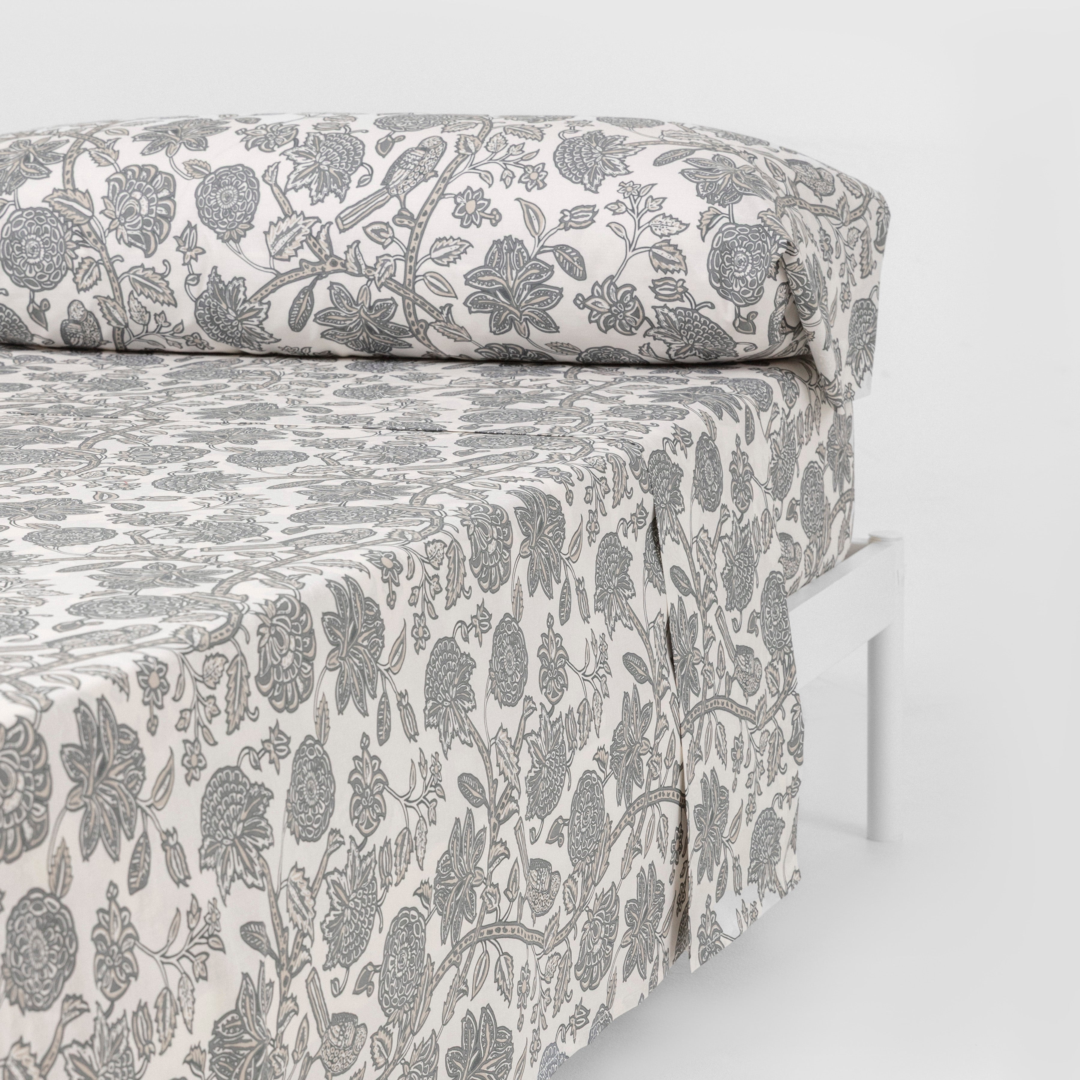 Juego de sábanas algodón Enelia azul keike - topo