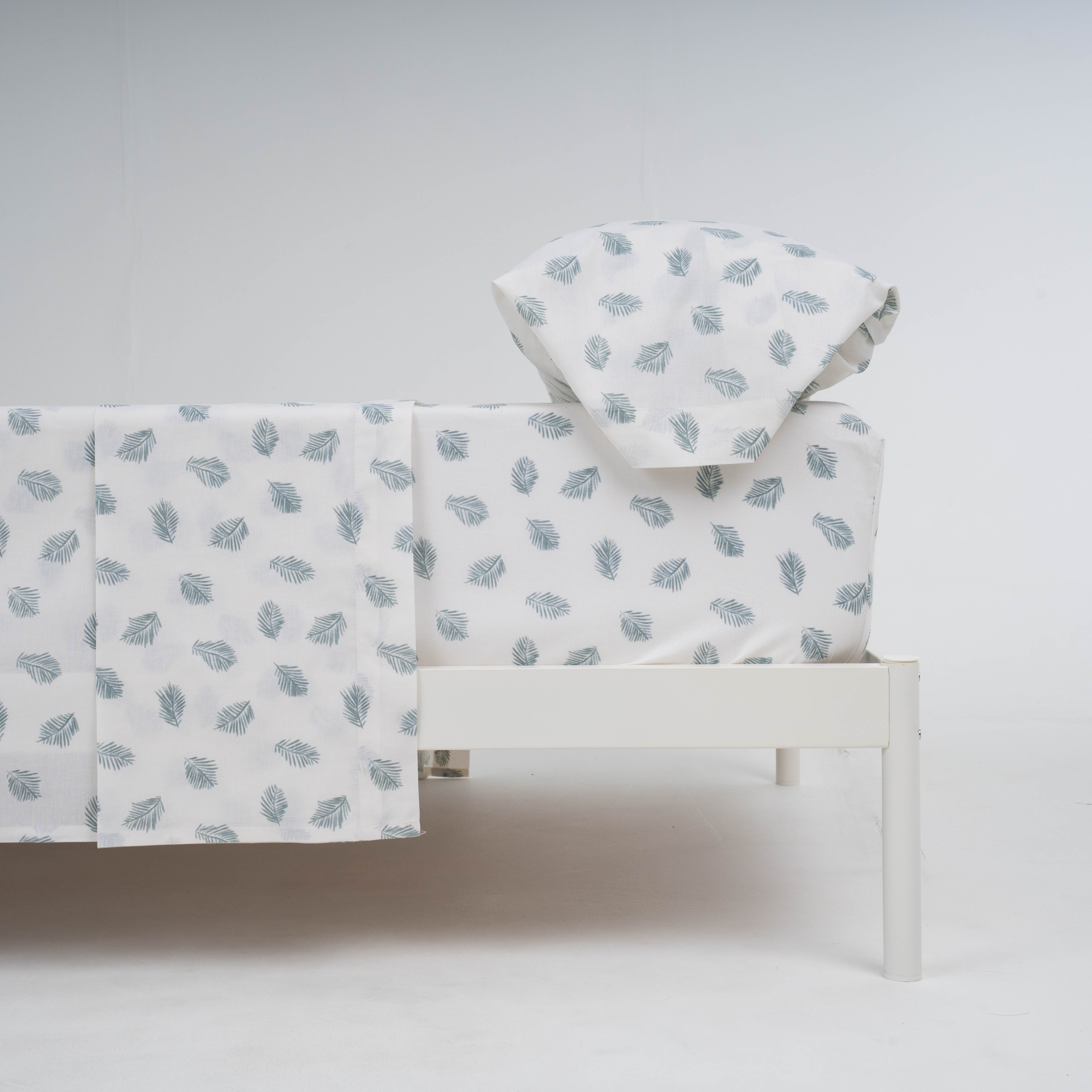 Juego de sábanas algodón Jazmin verde tiffany