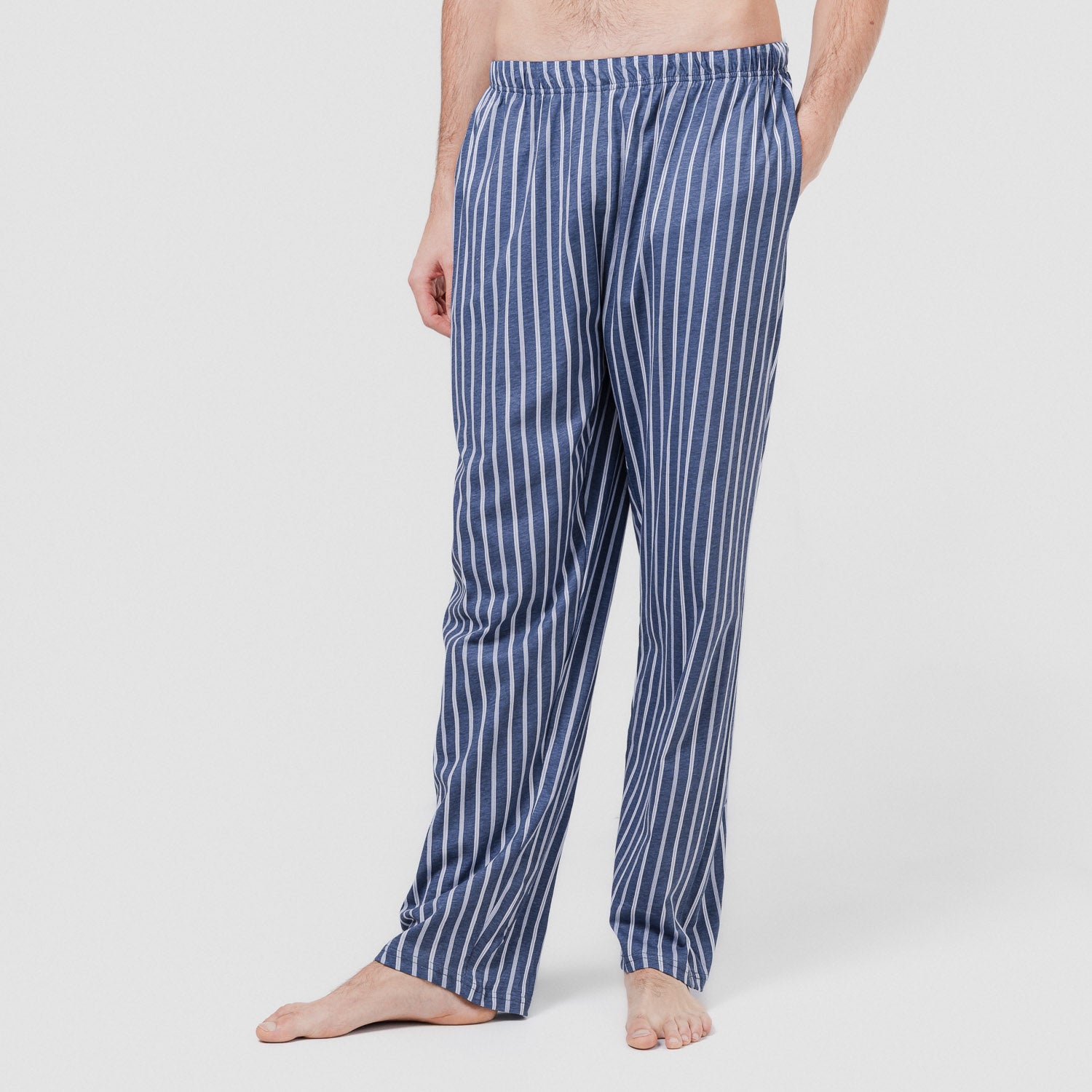 Pijama largo algodón hombre Raya Fernando Azul